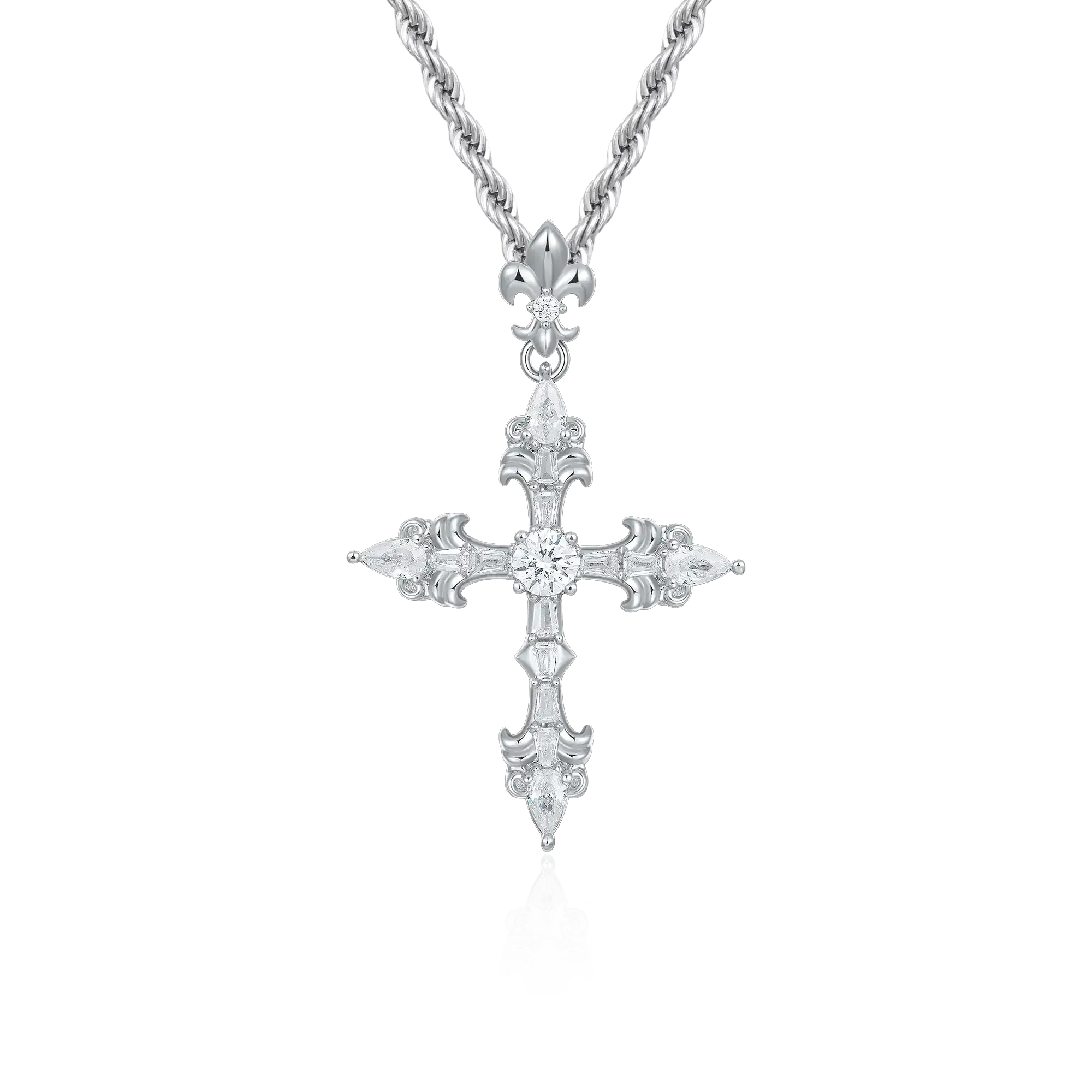 Women's Fleur De Lis Cross Pendant