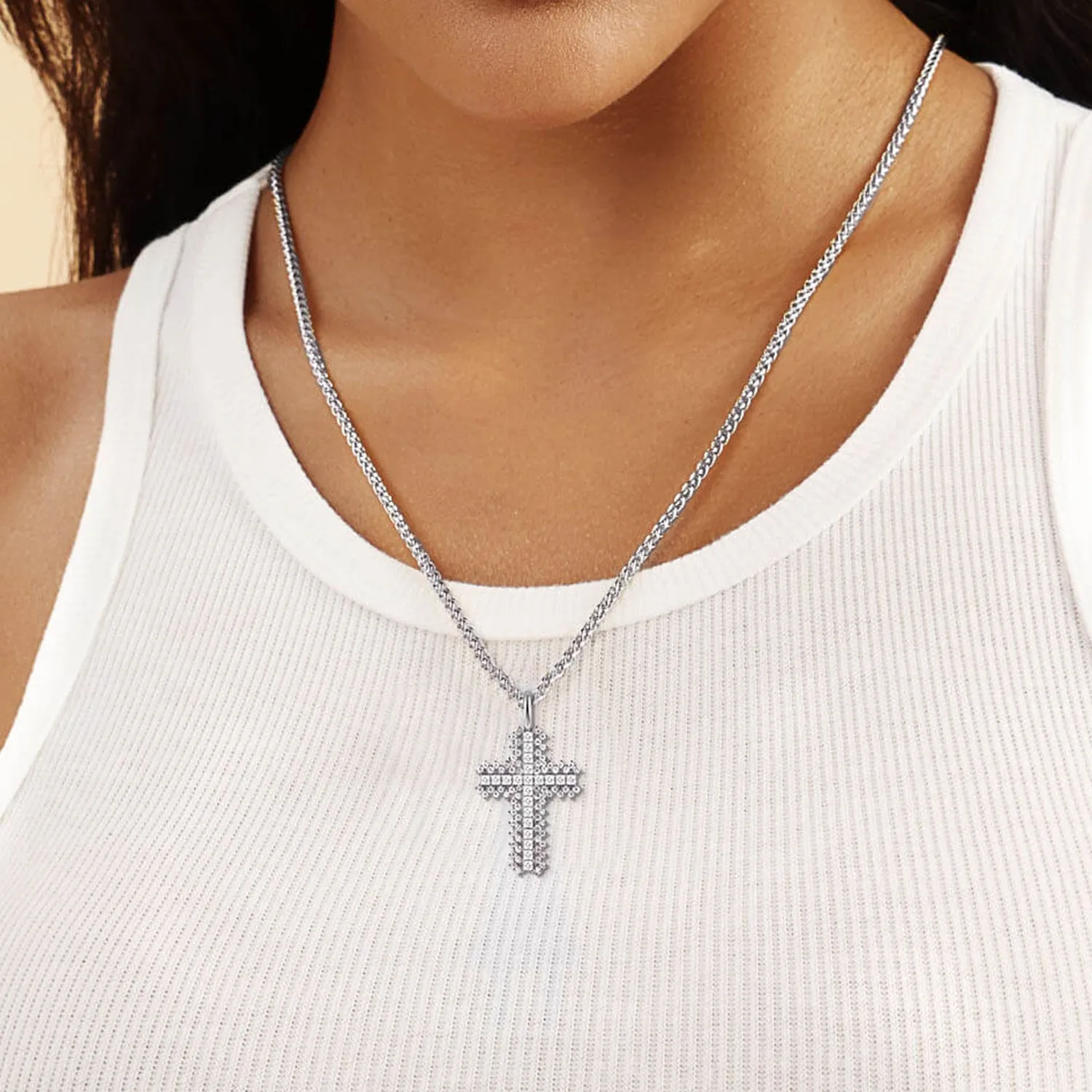 Women's Flooded Cross Pendant