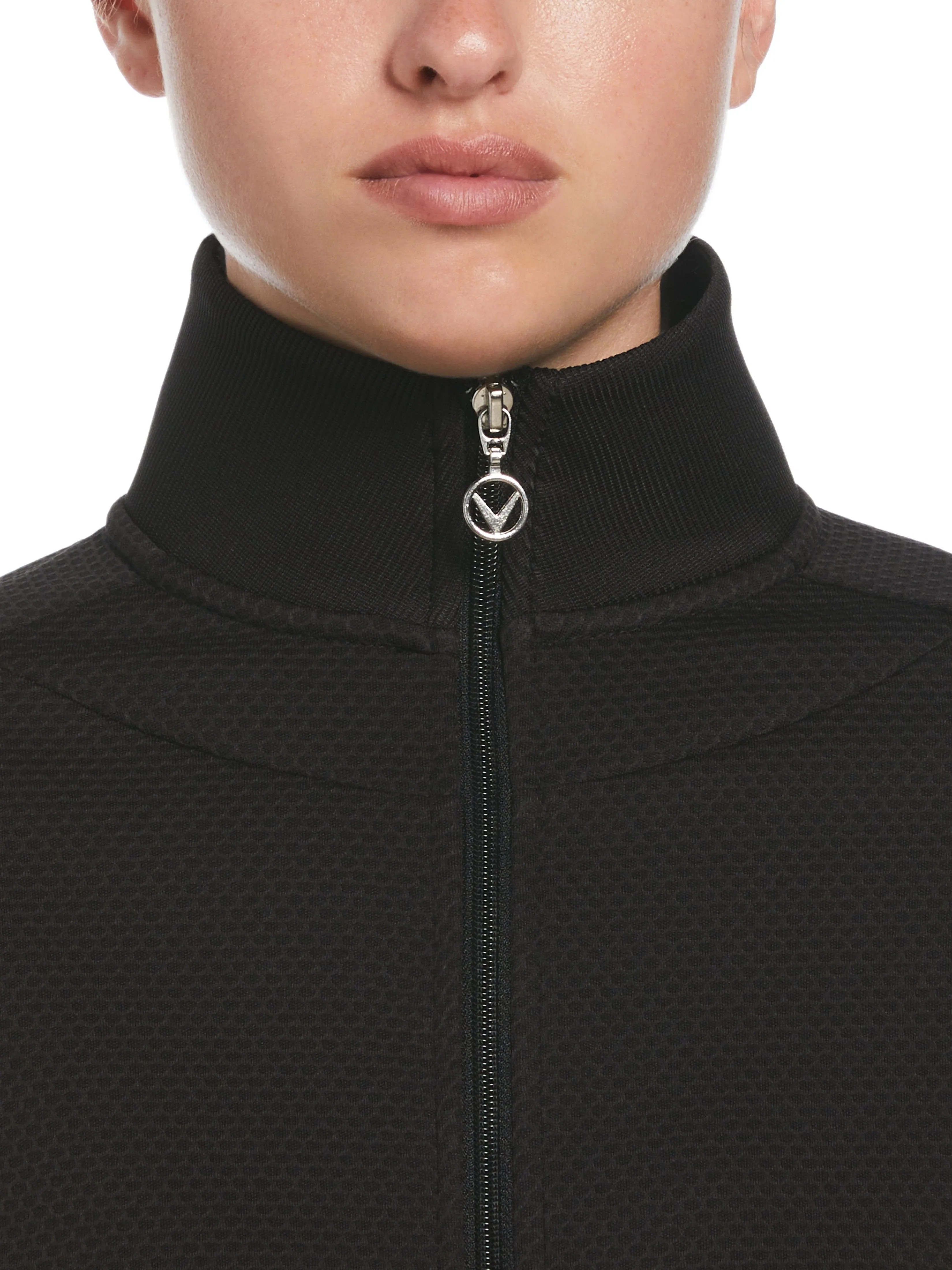 Women's Hexagon Heather Fleece Long Sleeve Golf Jacket