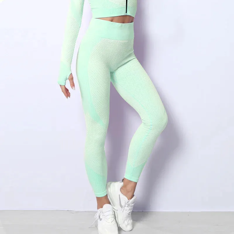 Women's High Waist Seamless Gym Leggings - Tight Sport Leggings