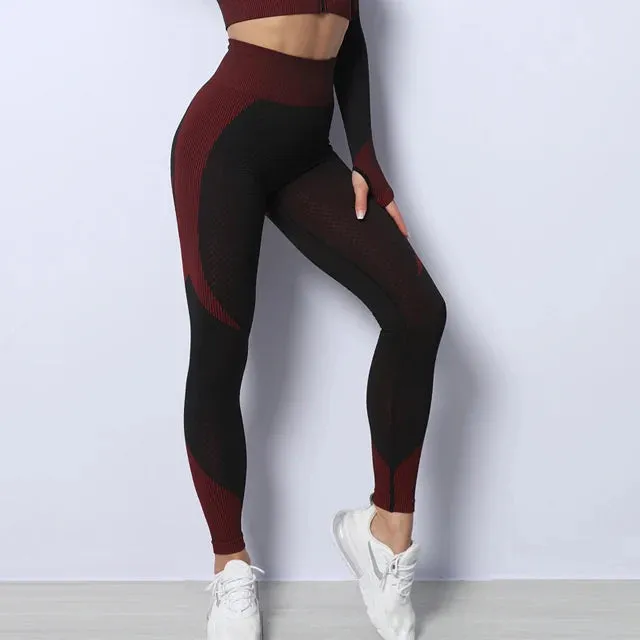 Women's High Waist Seamless Gym Leggings - Tight Sport Leggings