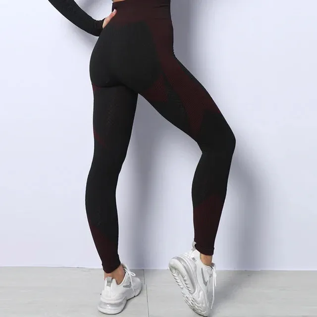 Women's High Waist Seamless Gym Leggings - Tight Sport Leggings