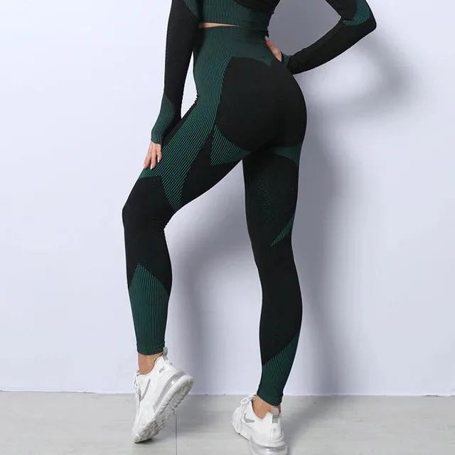 Women's High Waist Seamless Gym Leggings - Tight Sport Leggings