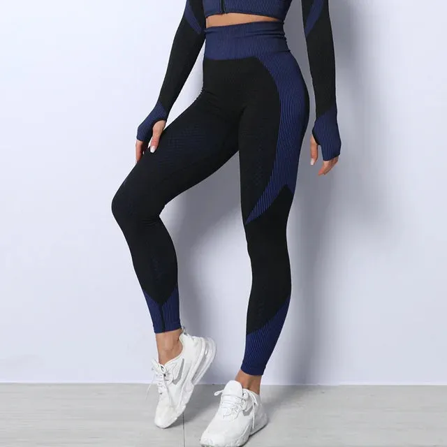Women's High Waist Seamless Gym Leggings - Tight Sport Leggings