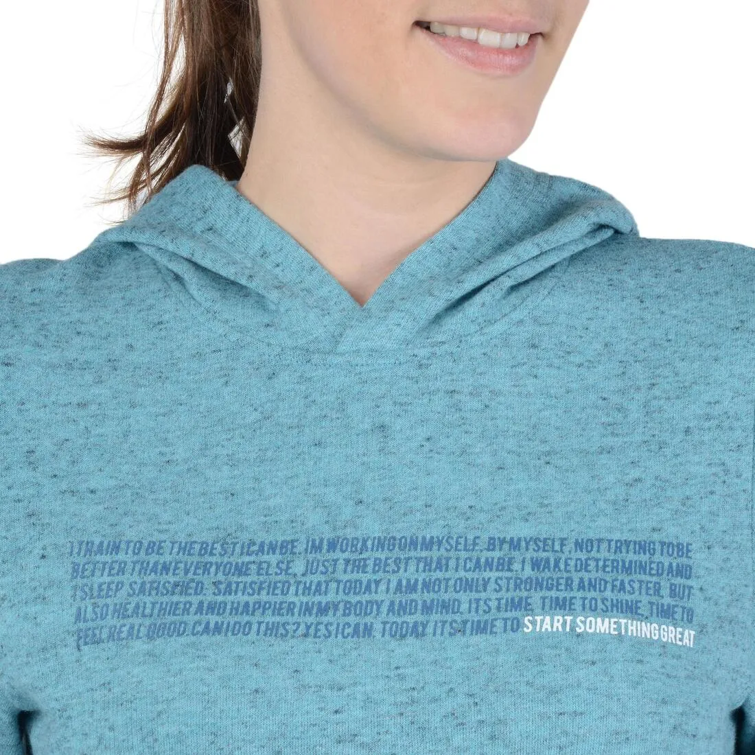 Women's Hooded Gym & Pilates Jacket - Turquoise