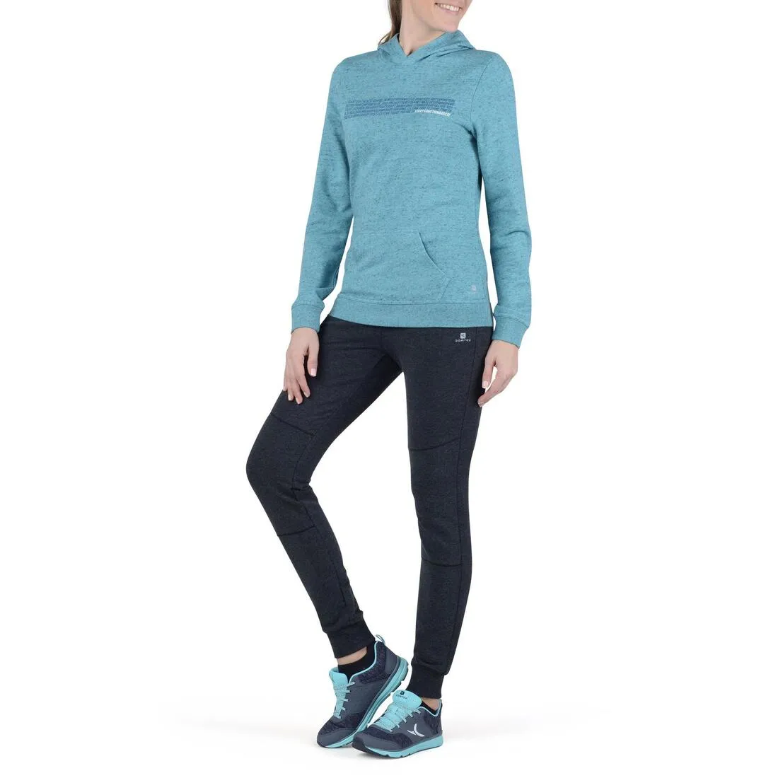 Women's Hooded Gym & Pilates Jacket - Turquoise