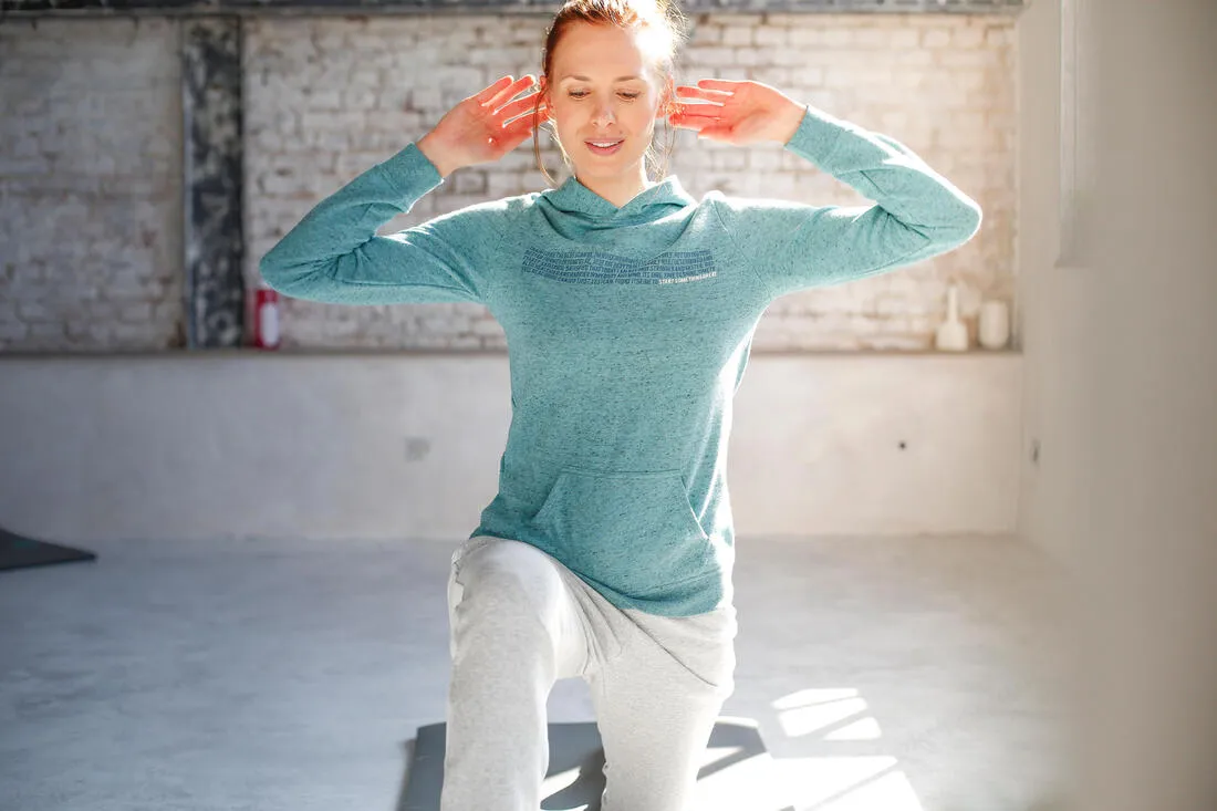 Women's Hooded Gym & Pilates Jacket - Turquoise