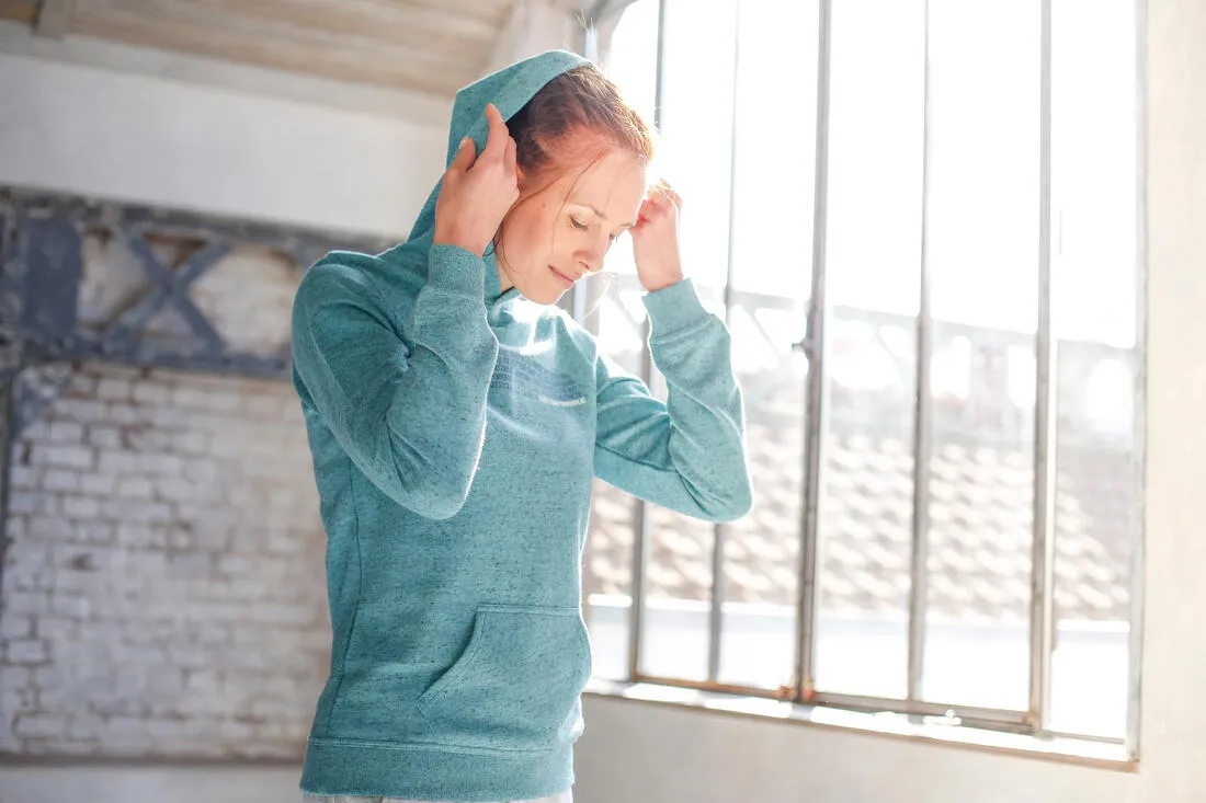 Women's Hooded Gym & Pilates Jacket - Turquoise