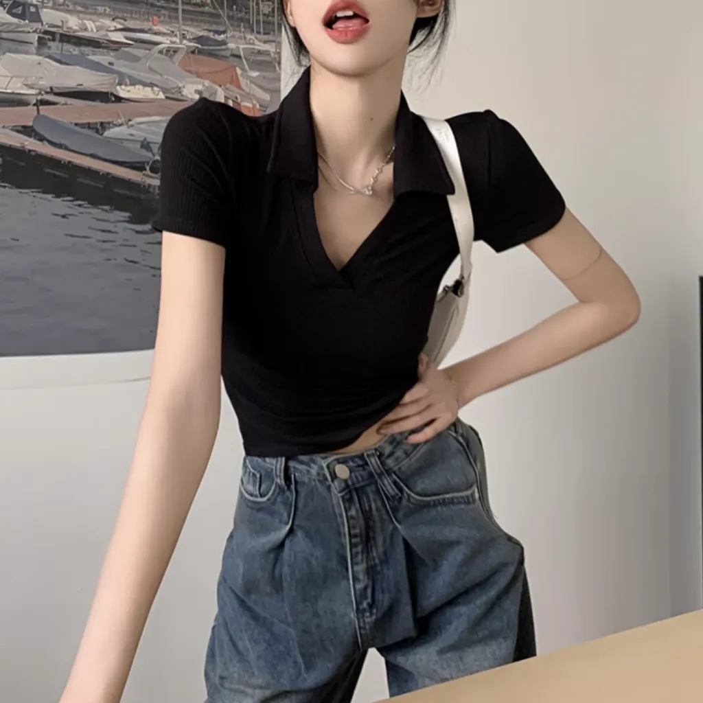 Women's Hot Girl Slim Fit Polo T-Shirt