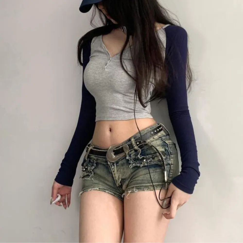 Women's Hottie Contrast Color Long Sleeve Shirt