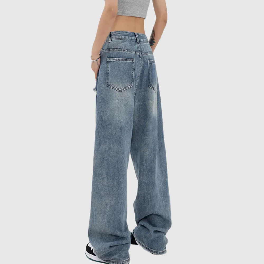 Women's Irregular Splicing Jeans