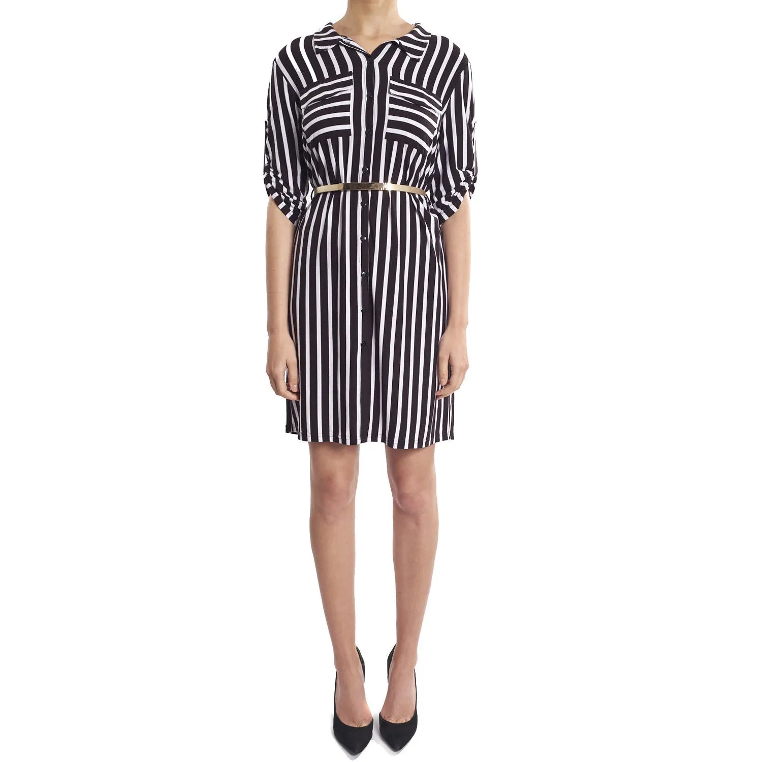 Women's Joseph Ribkoff | Striped Shirt Dress | Black