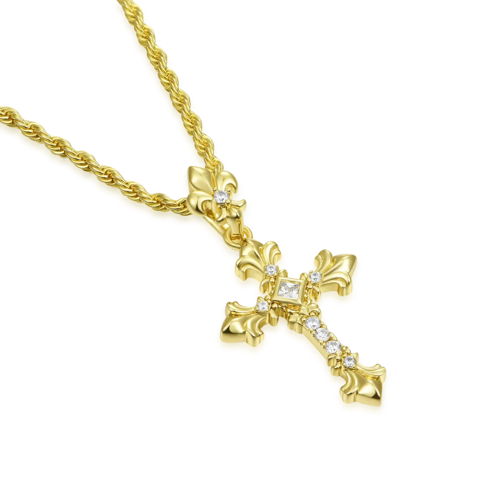 Women's Knight Flower Cross Pendant
