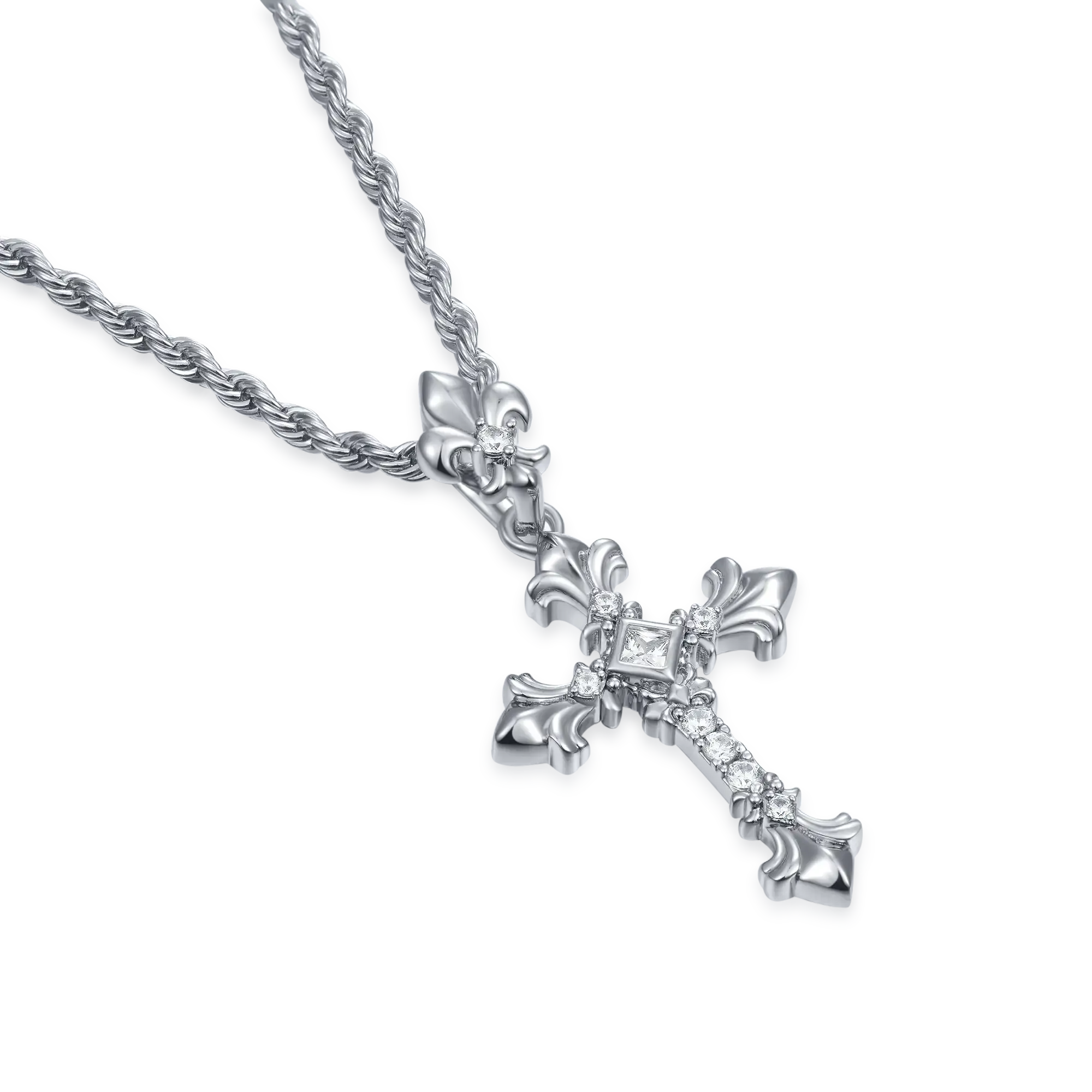 Women's Knight Flower Cross Pendant