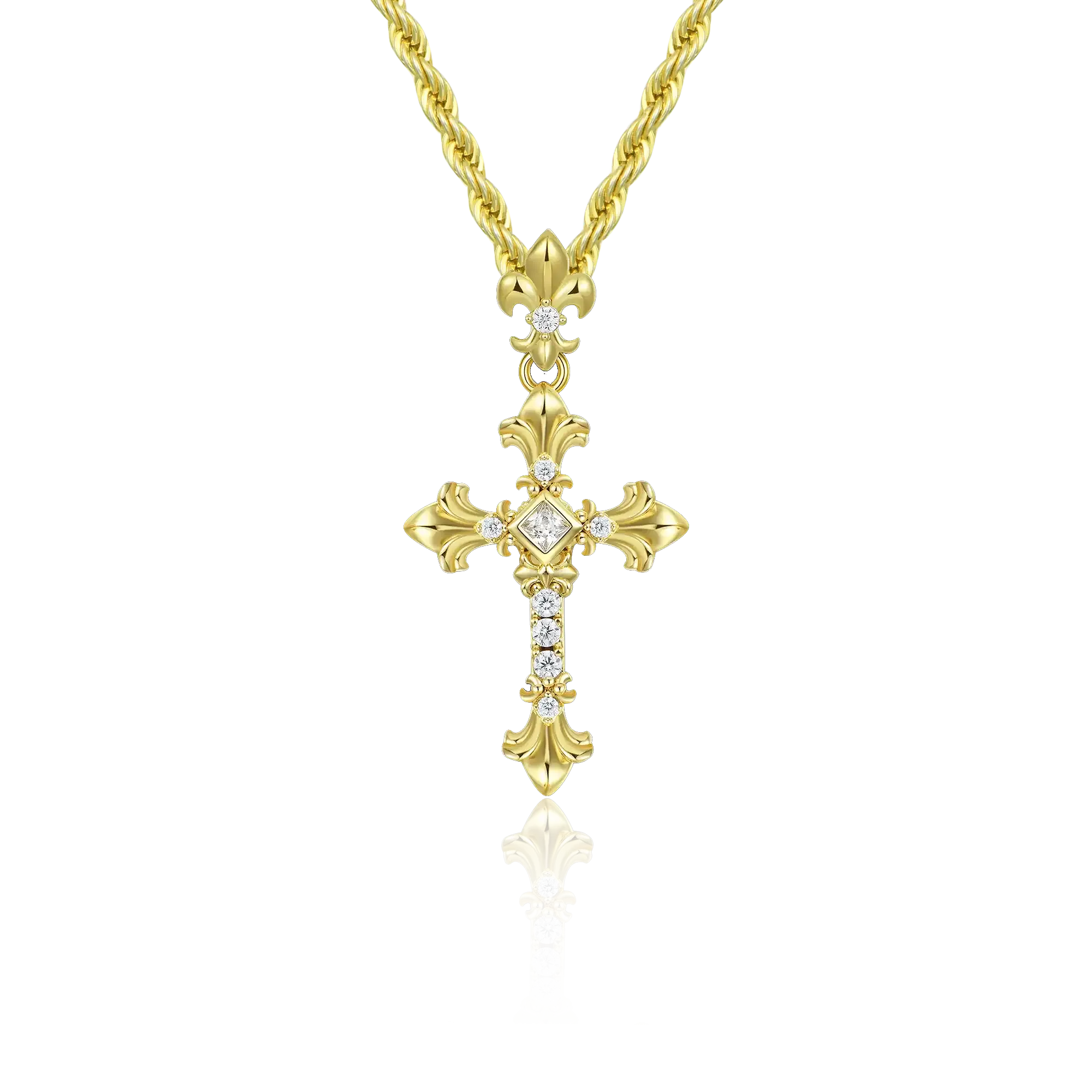 Women's Knight Flower Cross Pendant