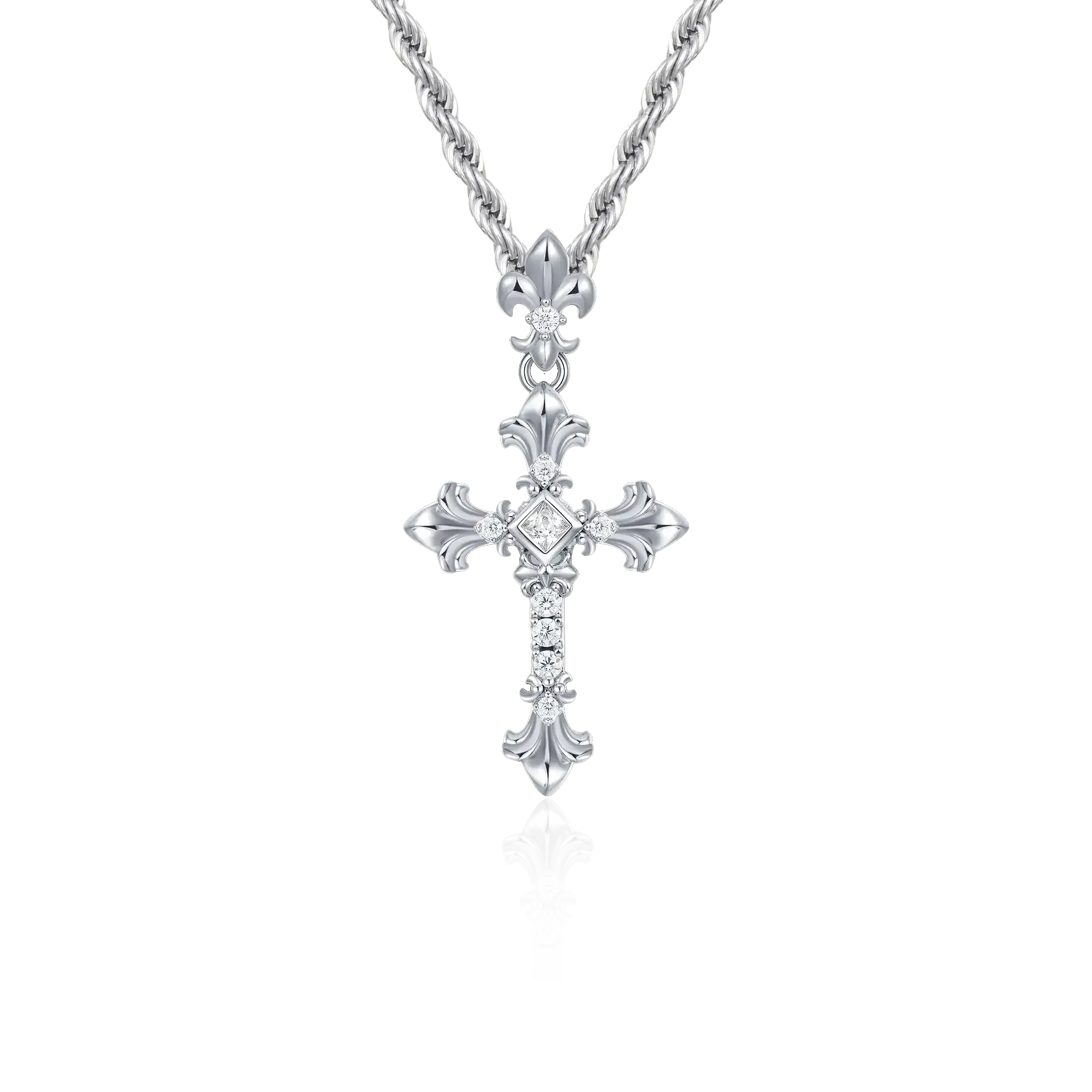 Women's Knight Flower Cross Pendant