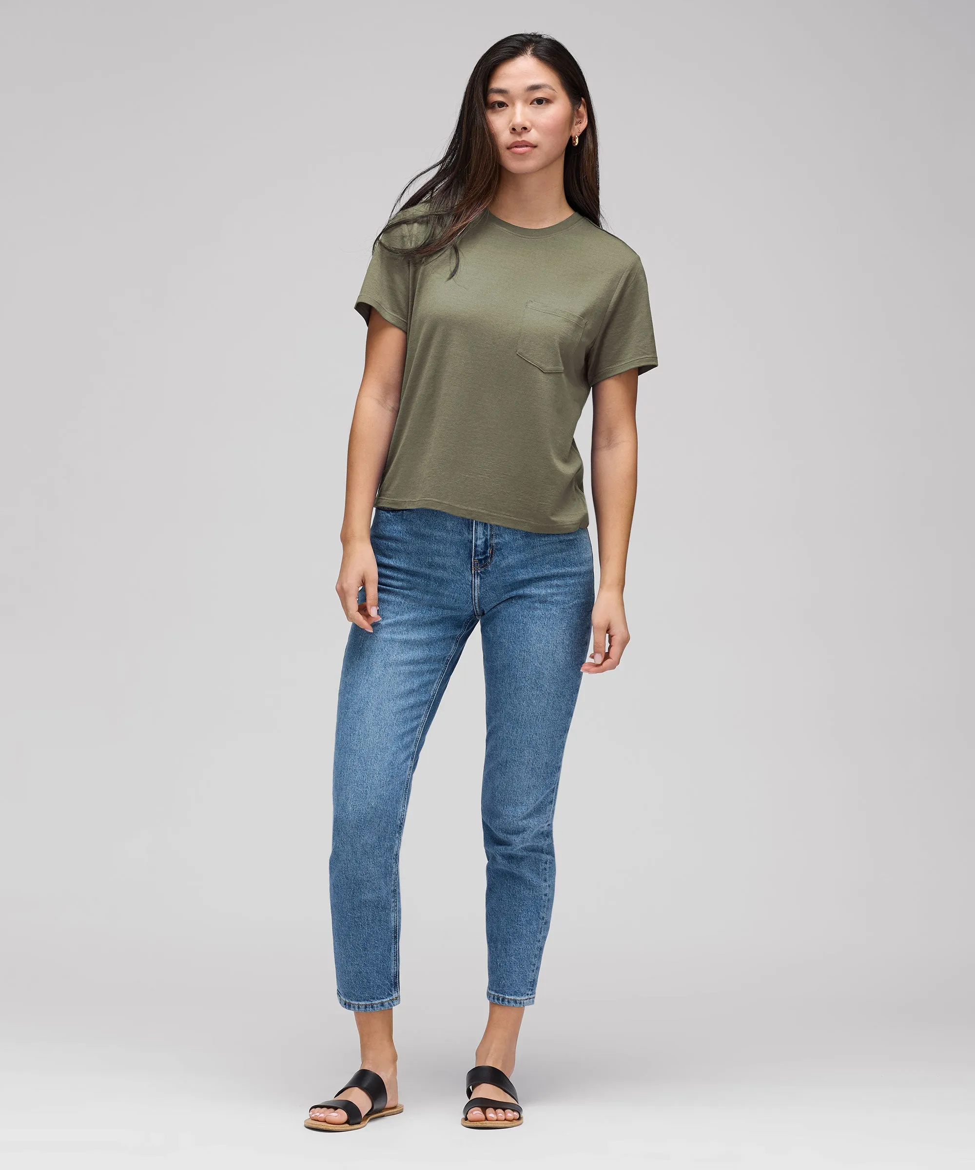 Women's Merino Boxy Pocket Tee