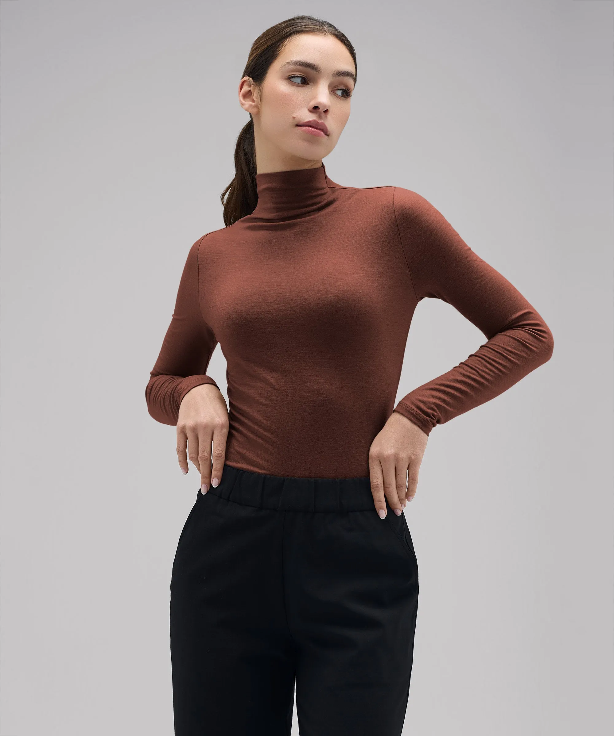 Women's Merino Mock Neck Top