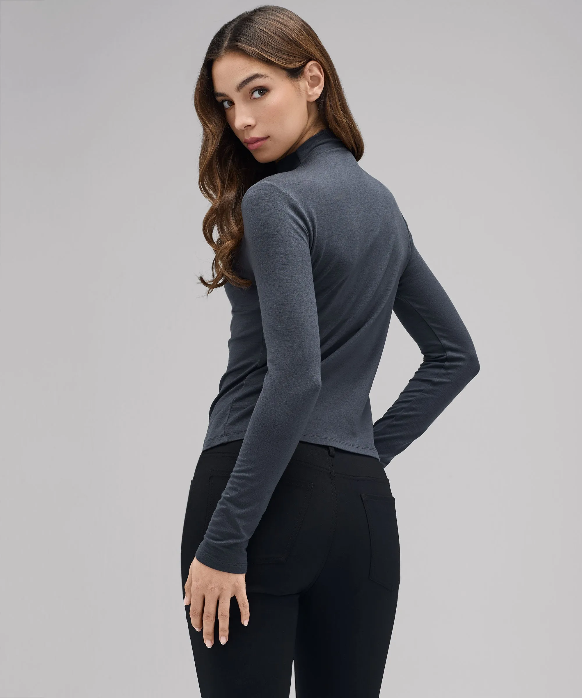 Women's Merino Mock Neck Top