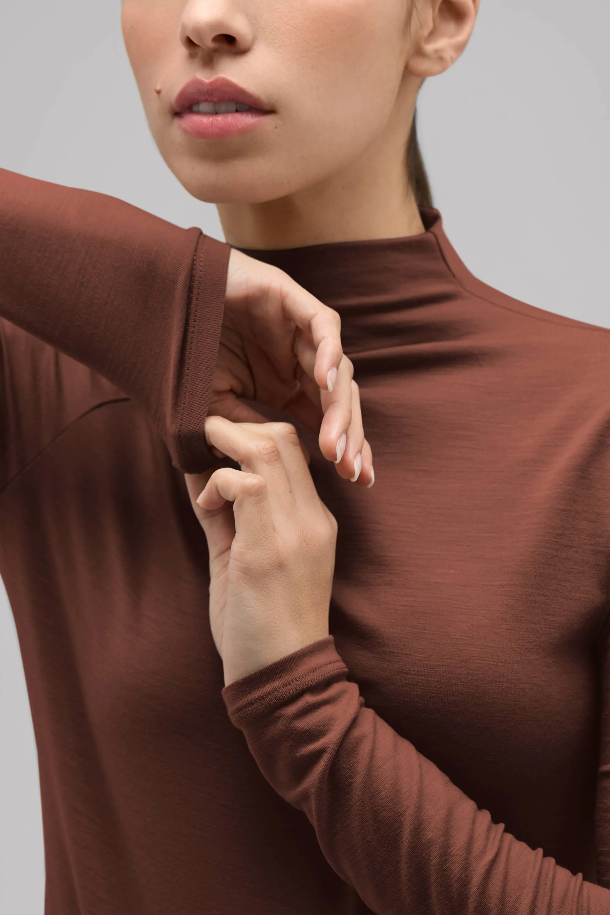 Women's Merino Mock Neck Top