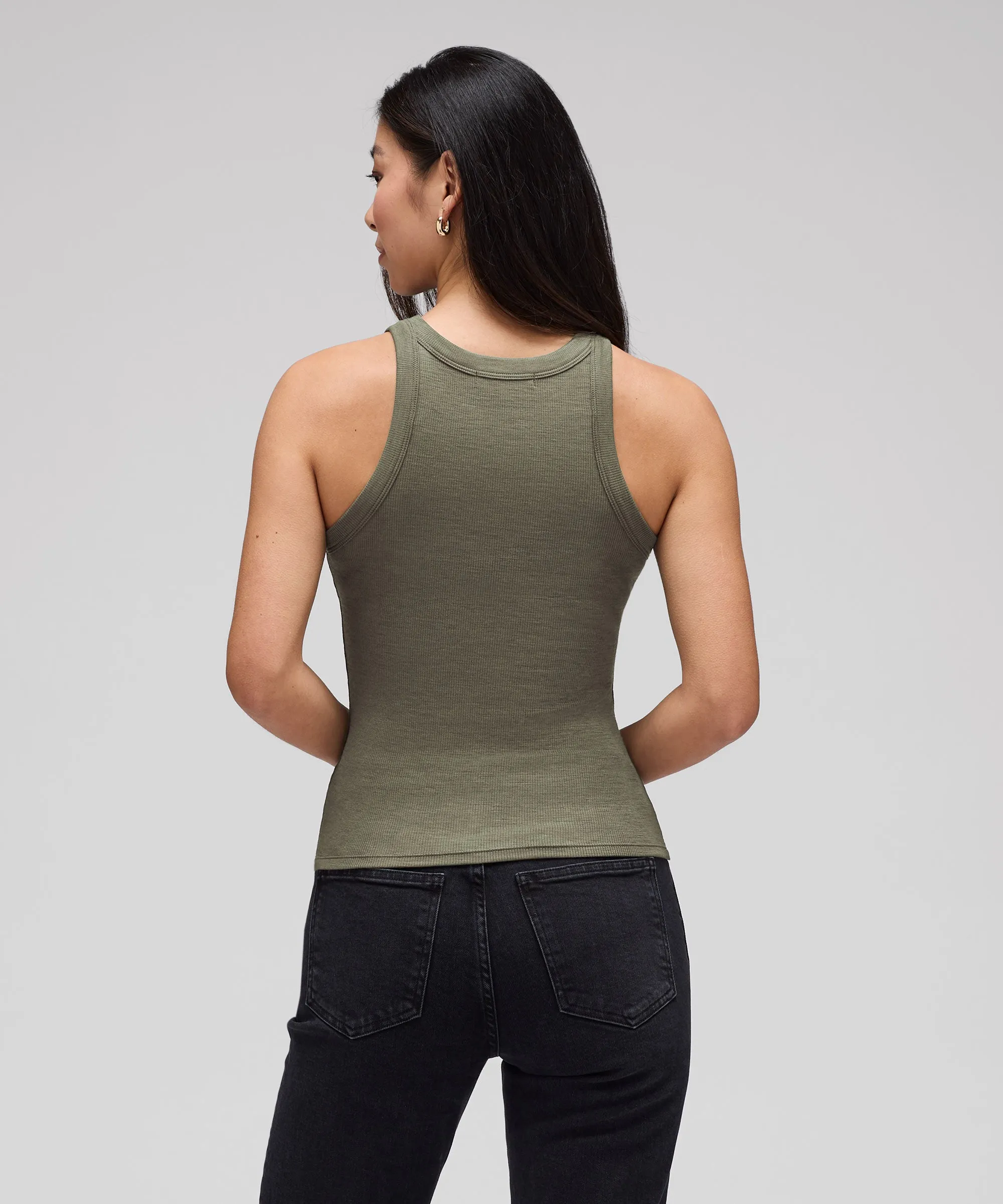 Women's Merino Ribbed Racer Tank