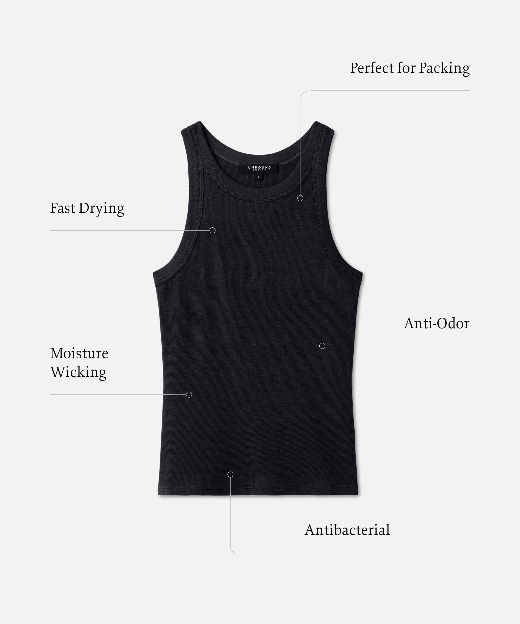 Women's Merino Ribbed Racer Tank