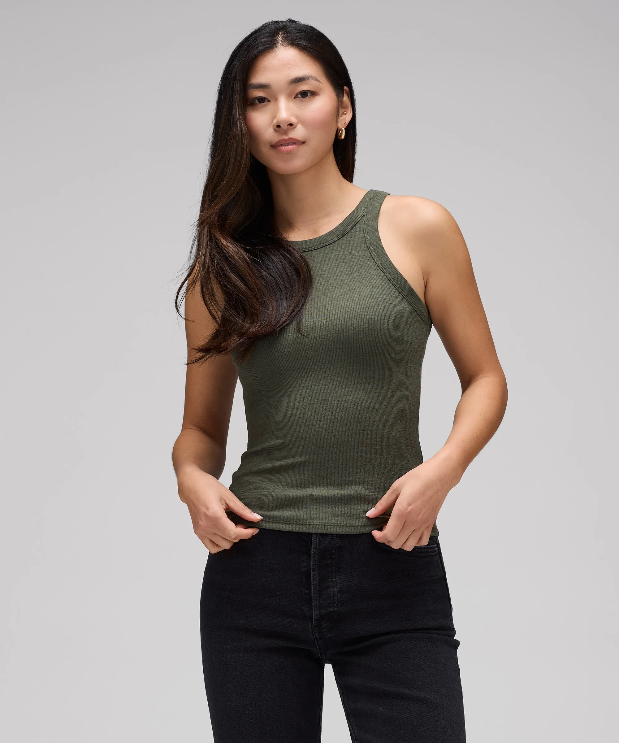 Women's Merino Ribbed Racer Tank