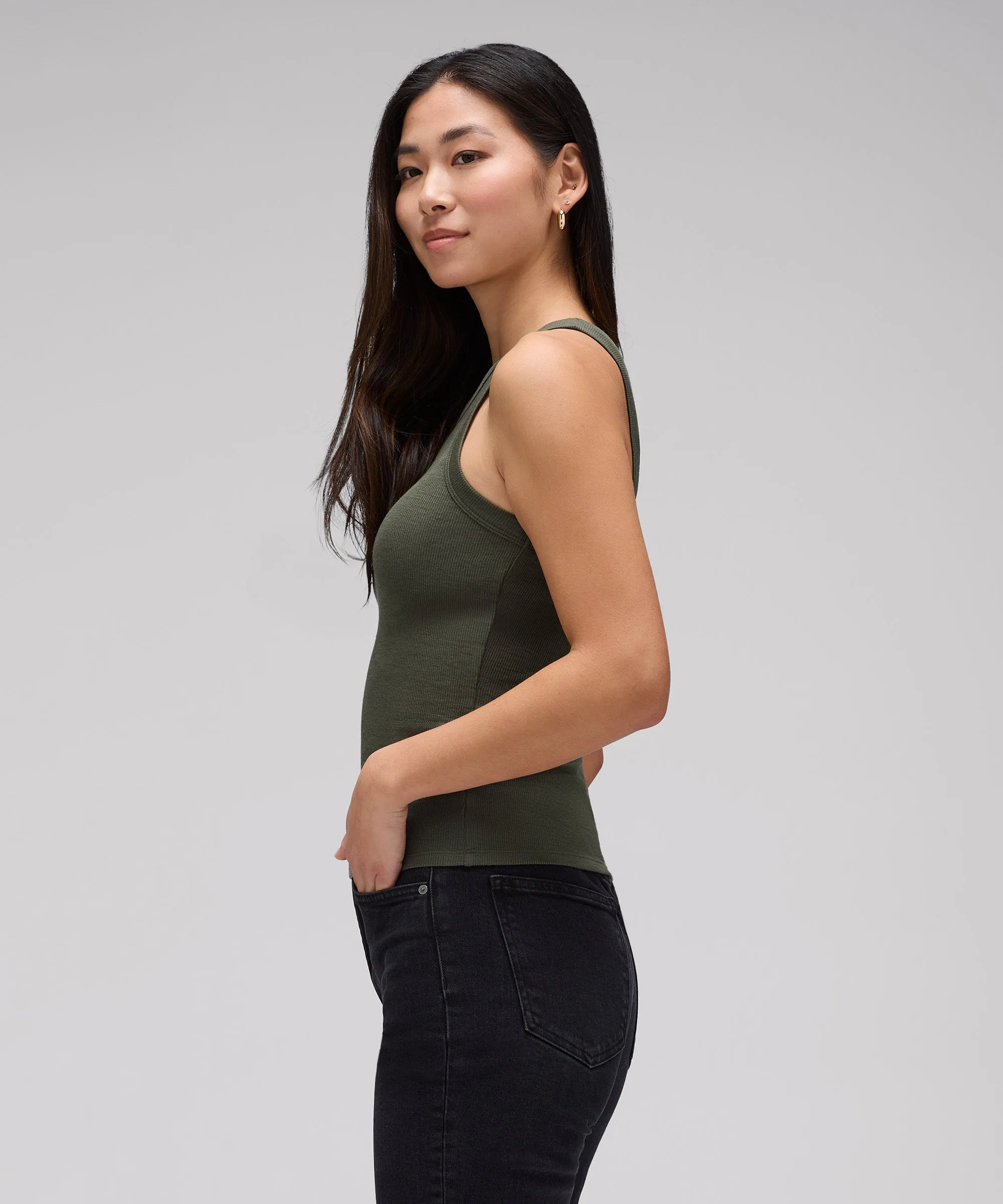 Women's Merino Ribbed Racer Tank