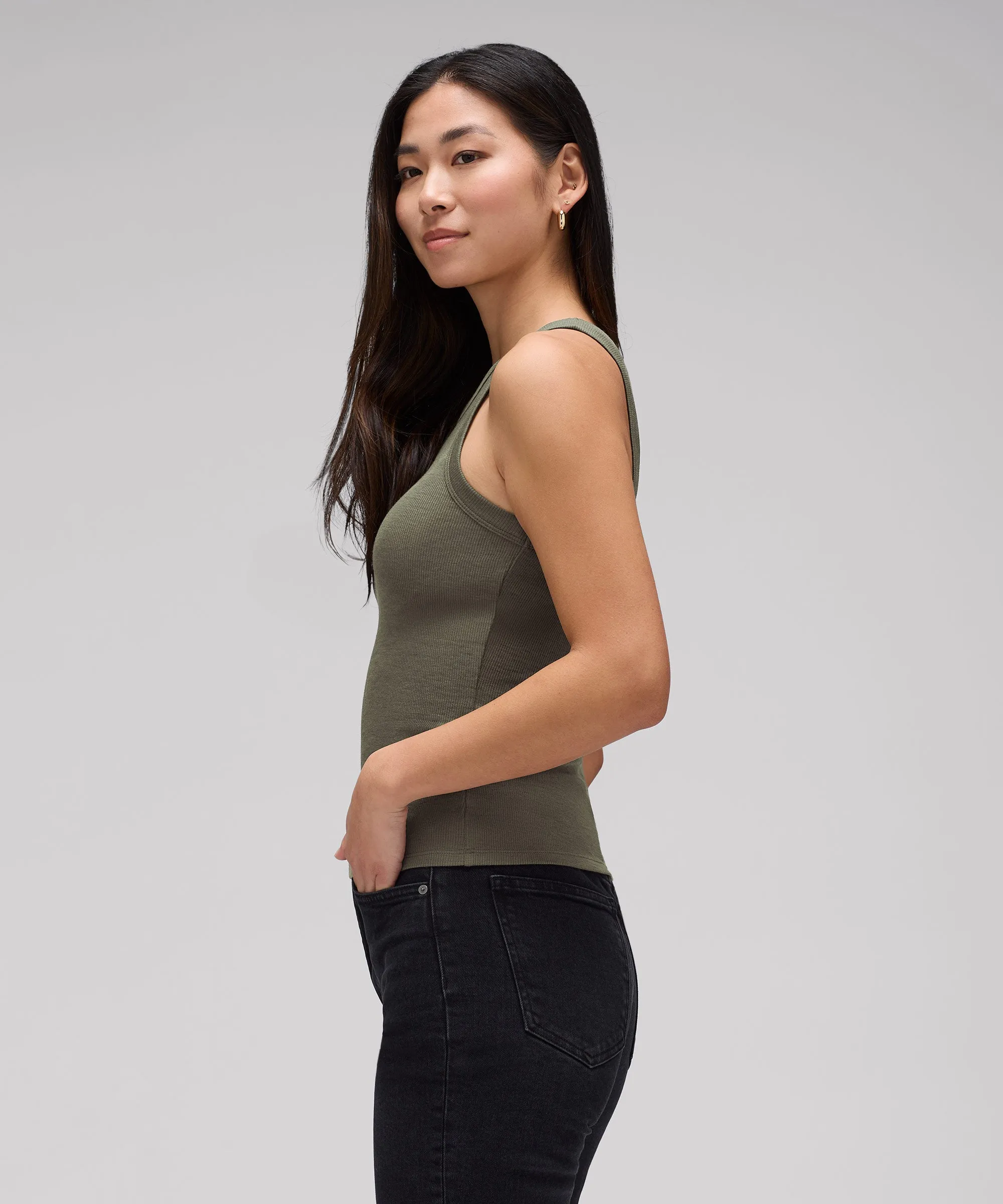 Women's Merino Ribbed Racer Tank