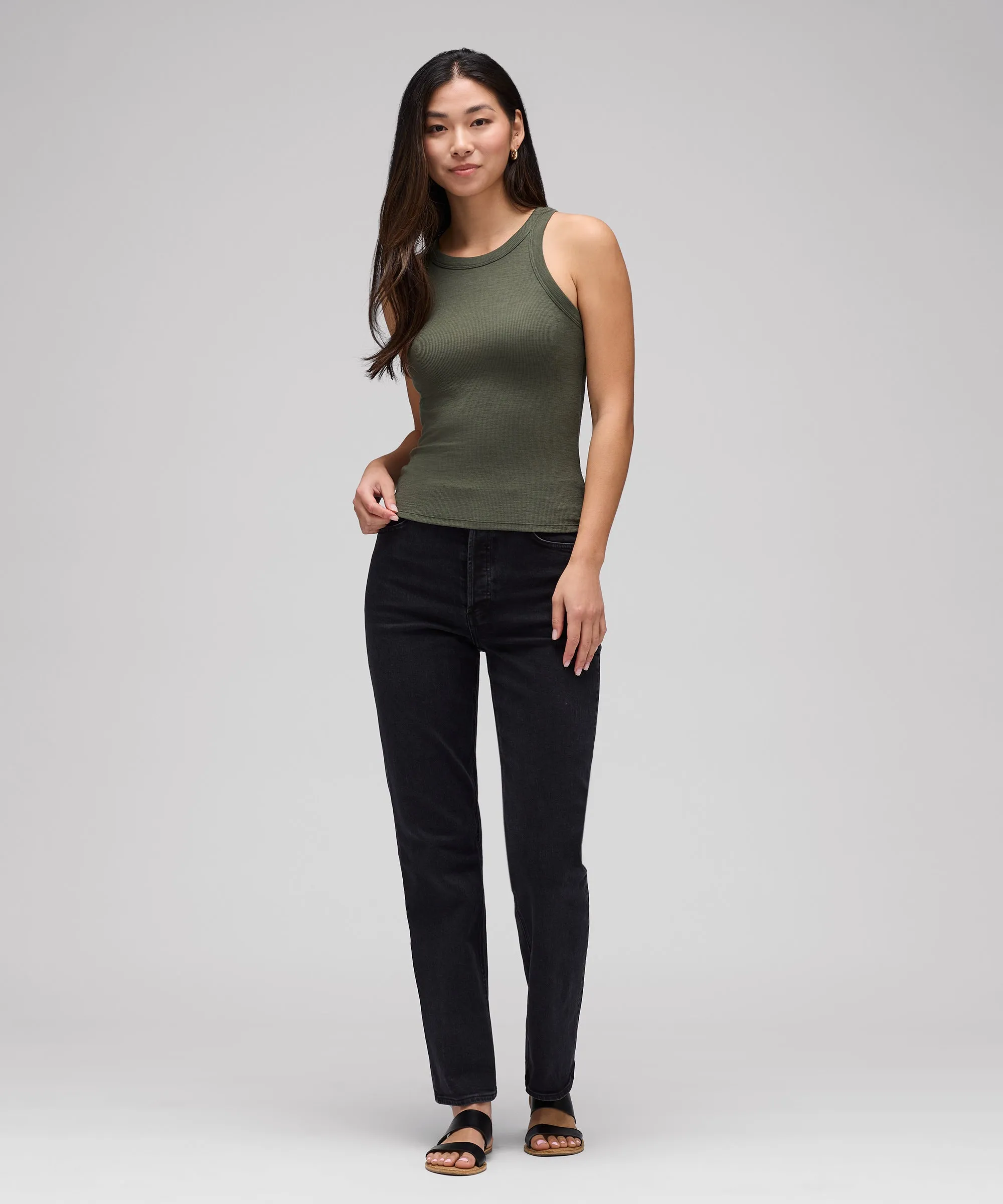 Women's Merino Ribbed Racer Tank