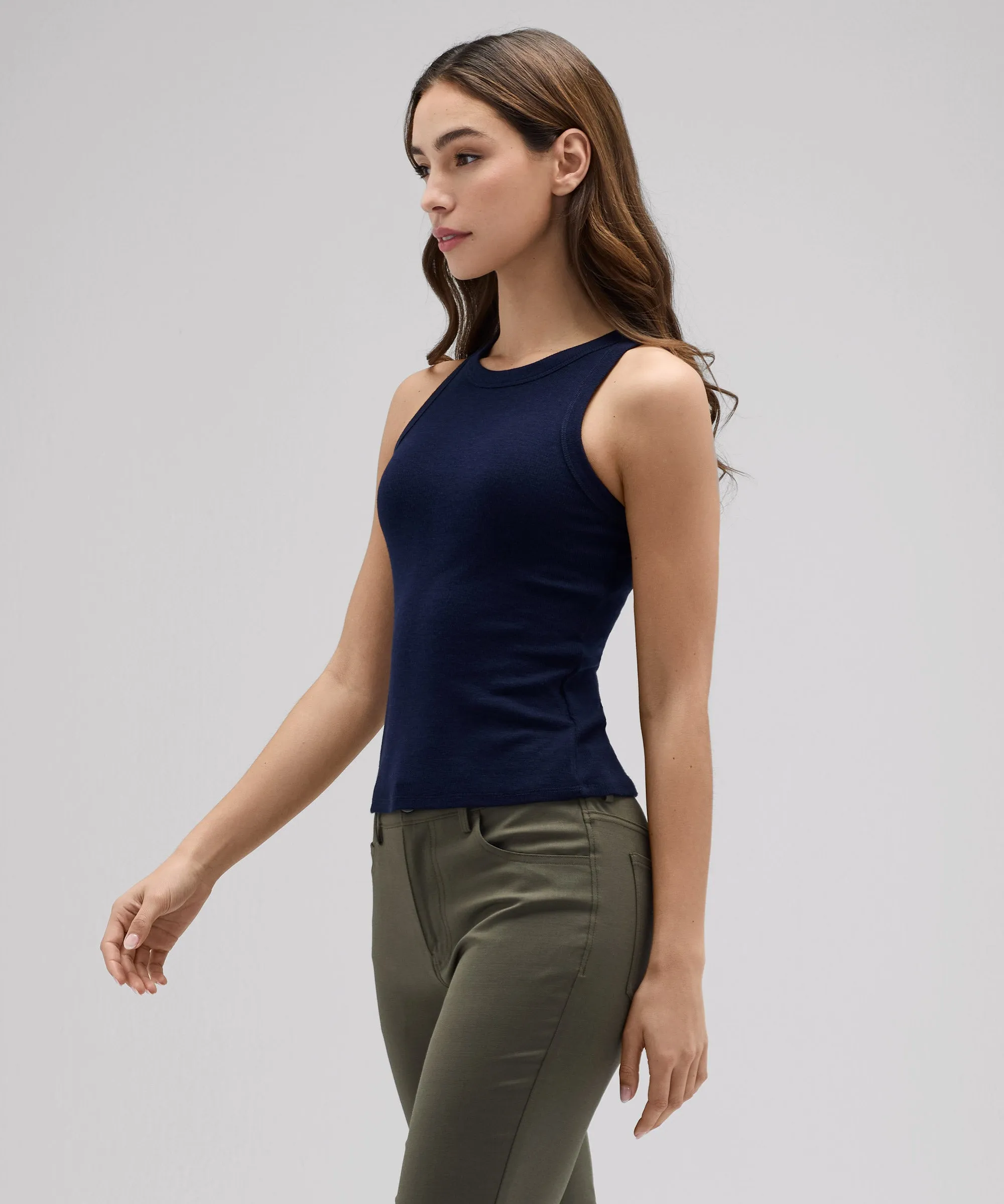 Women's Merino Ribbed Racer Tank