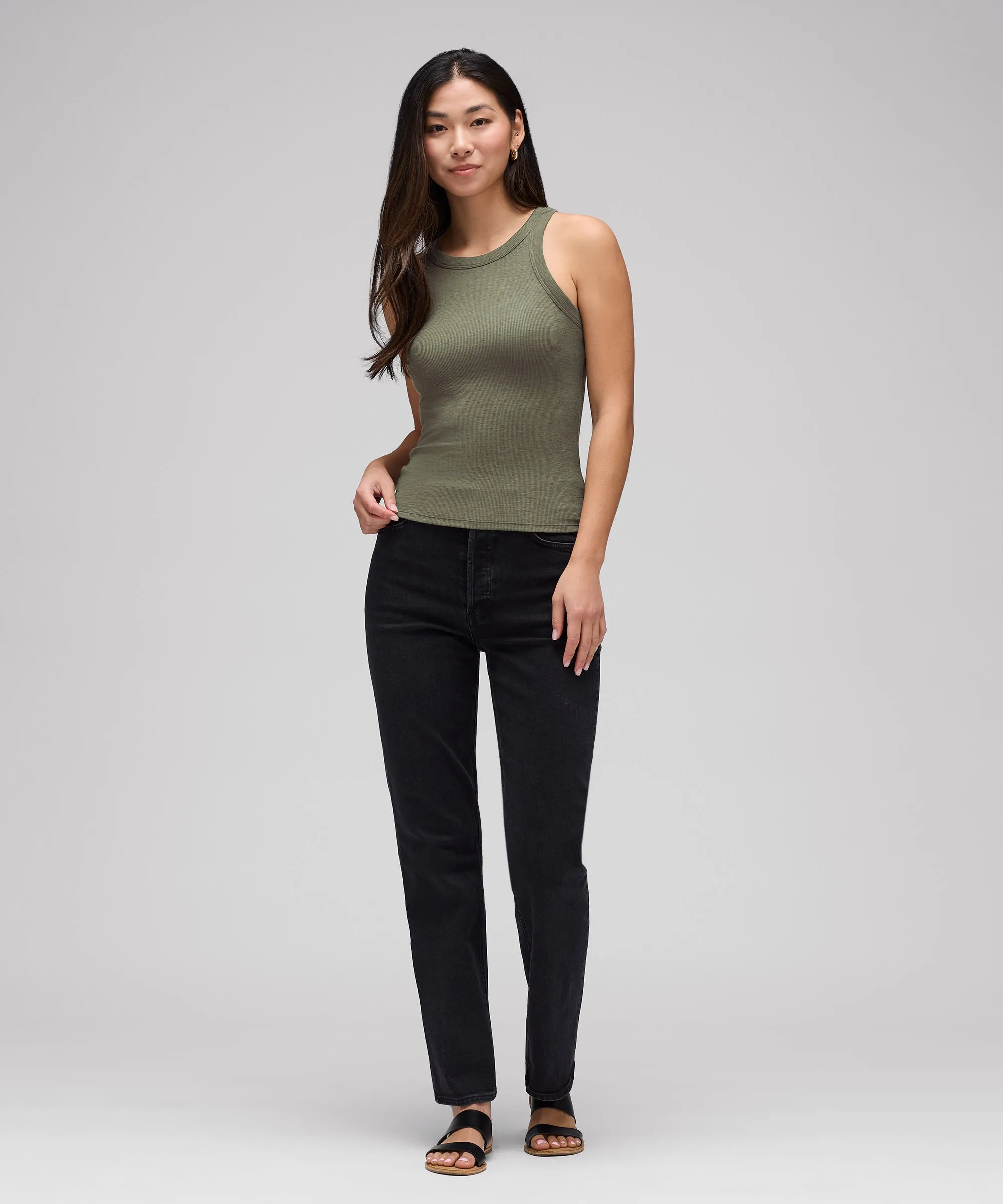 Women's Merino Ribbed Racer Tank