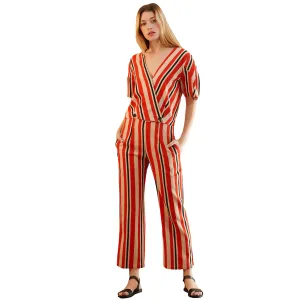 Women's Puff Sleeve Wrap Blouse in Poppy Multi