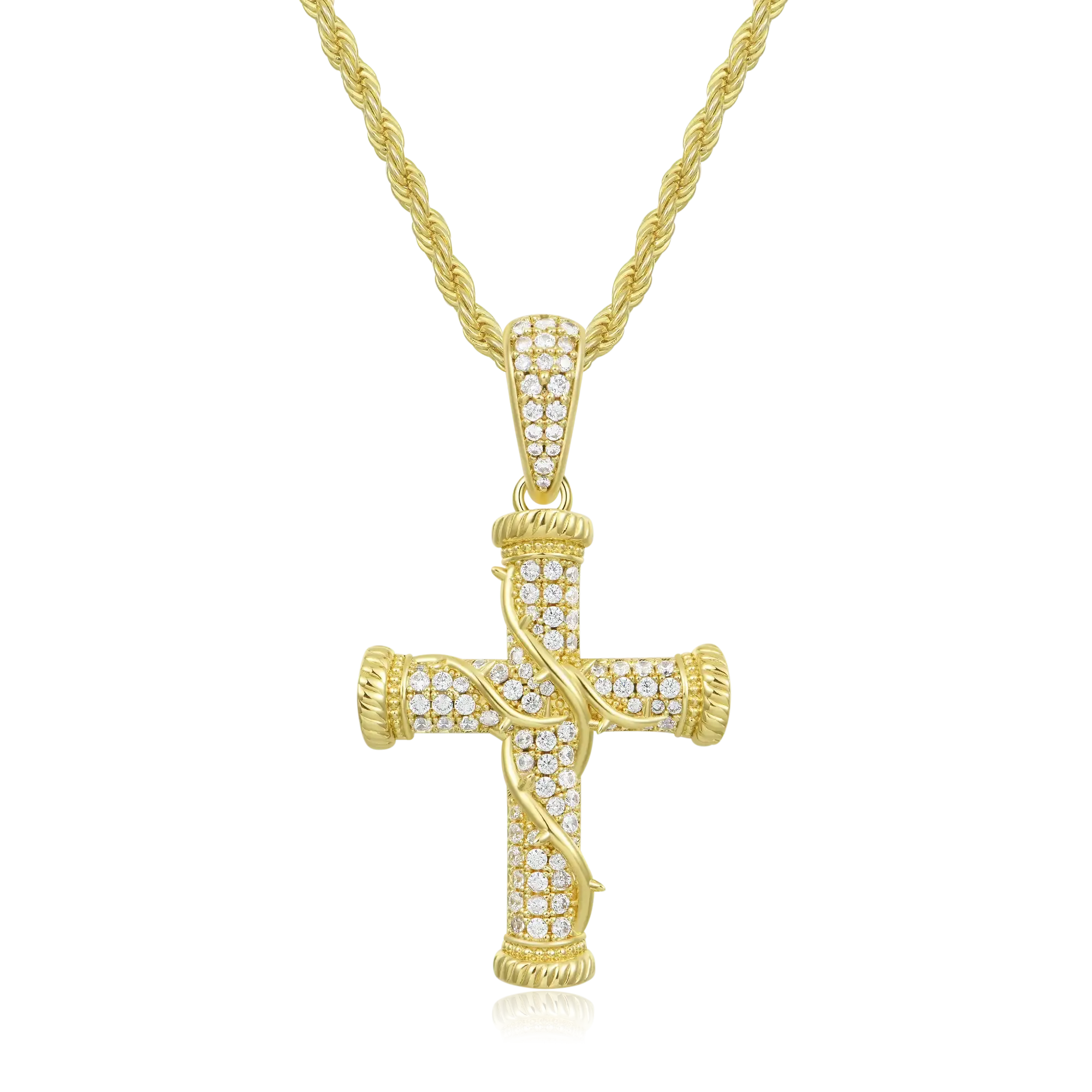 Women's Roman Pillar Thorn Cross Pendant