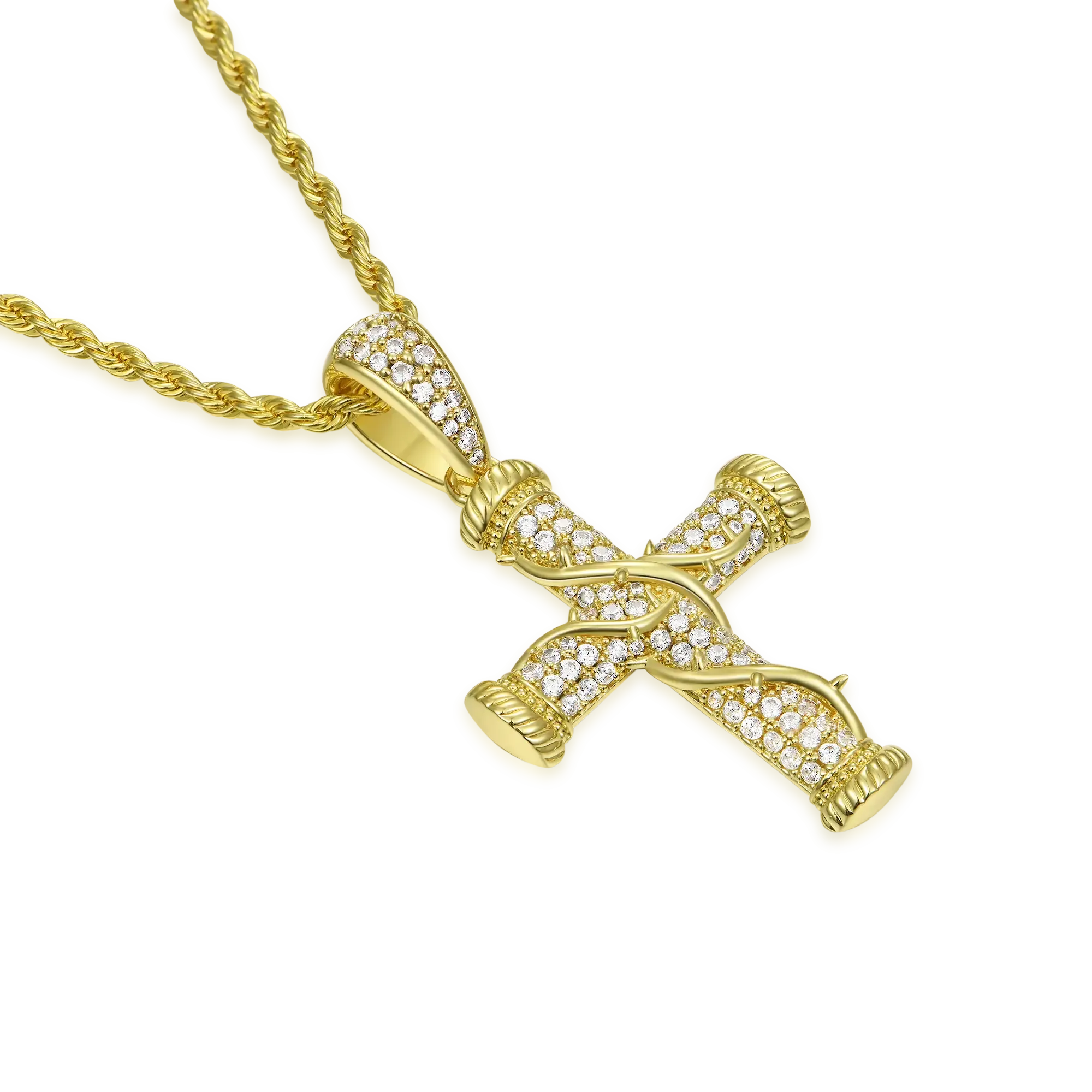 Women's Roman Pillar Thorn Cross Pendant