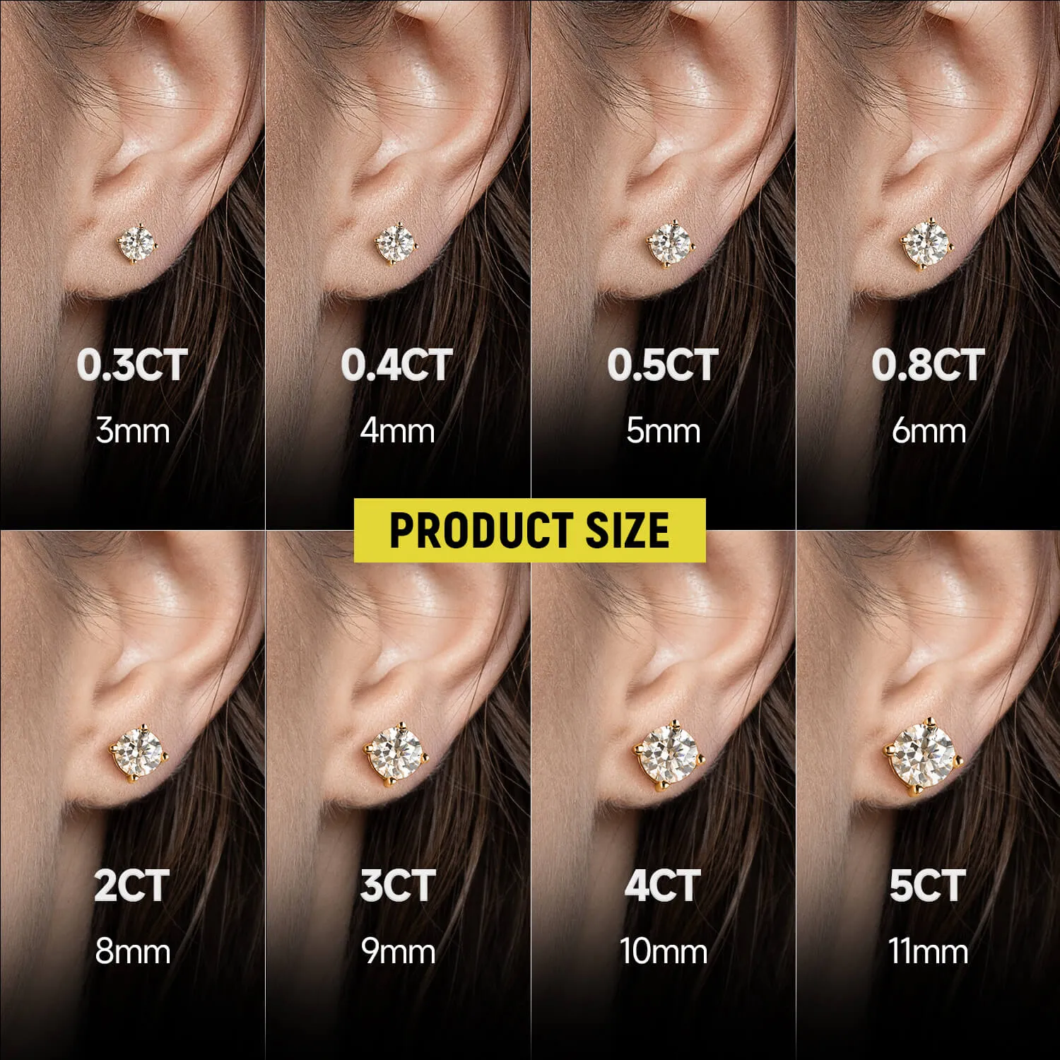 Women's Round Cut Stud Earring