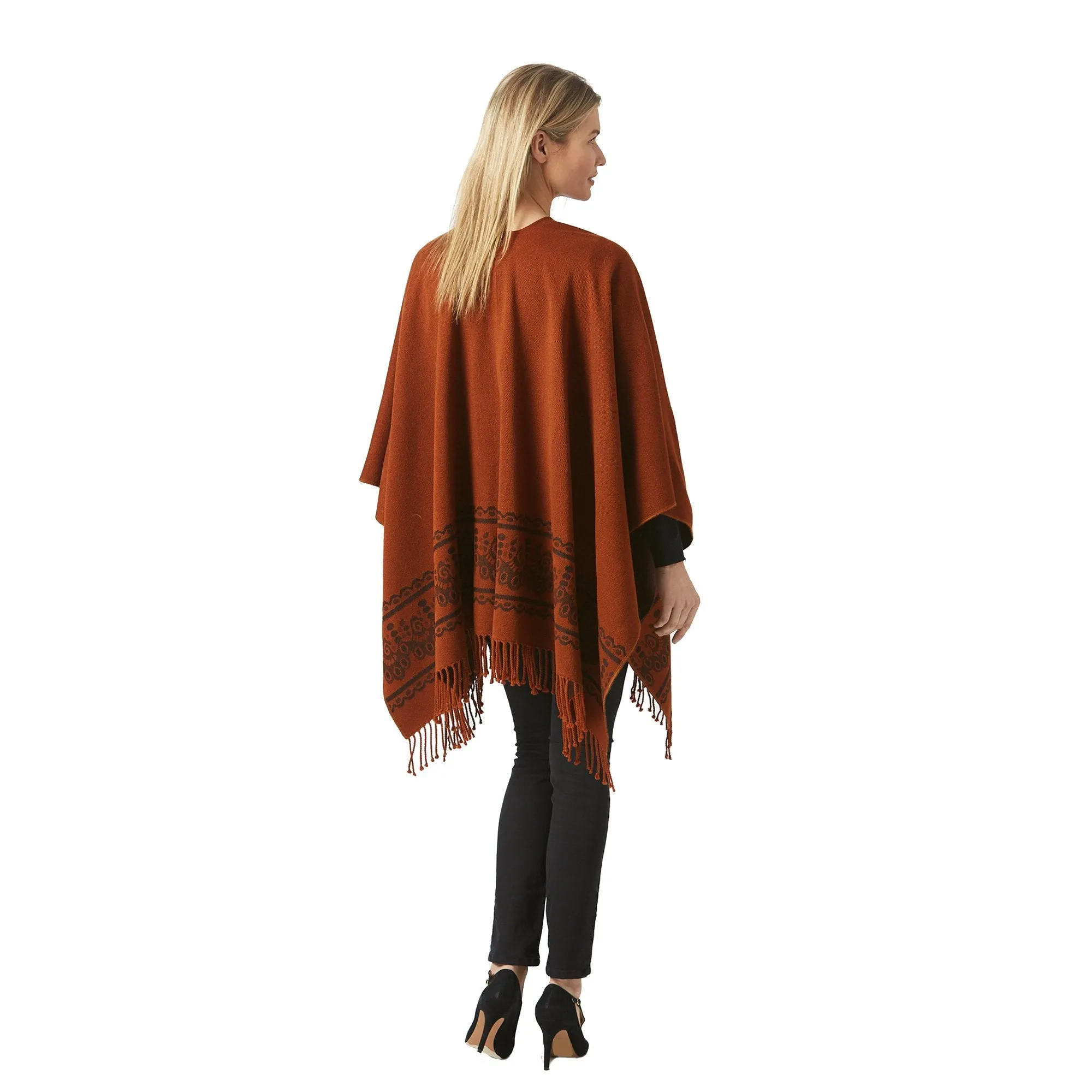 Women's Rust Shawl Ecuadorian Artisan-Made