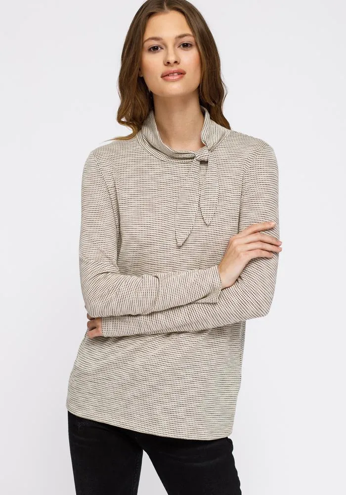 Women's Self-tie Mock Neck Sweater Top