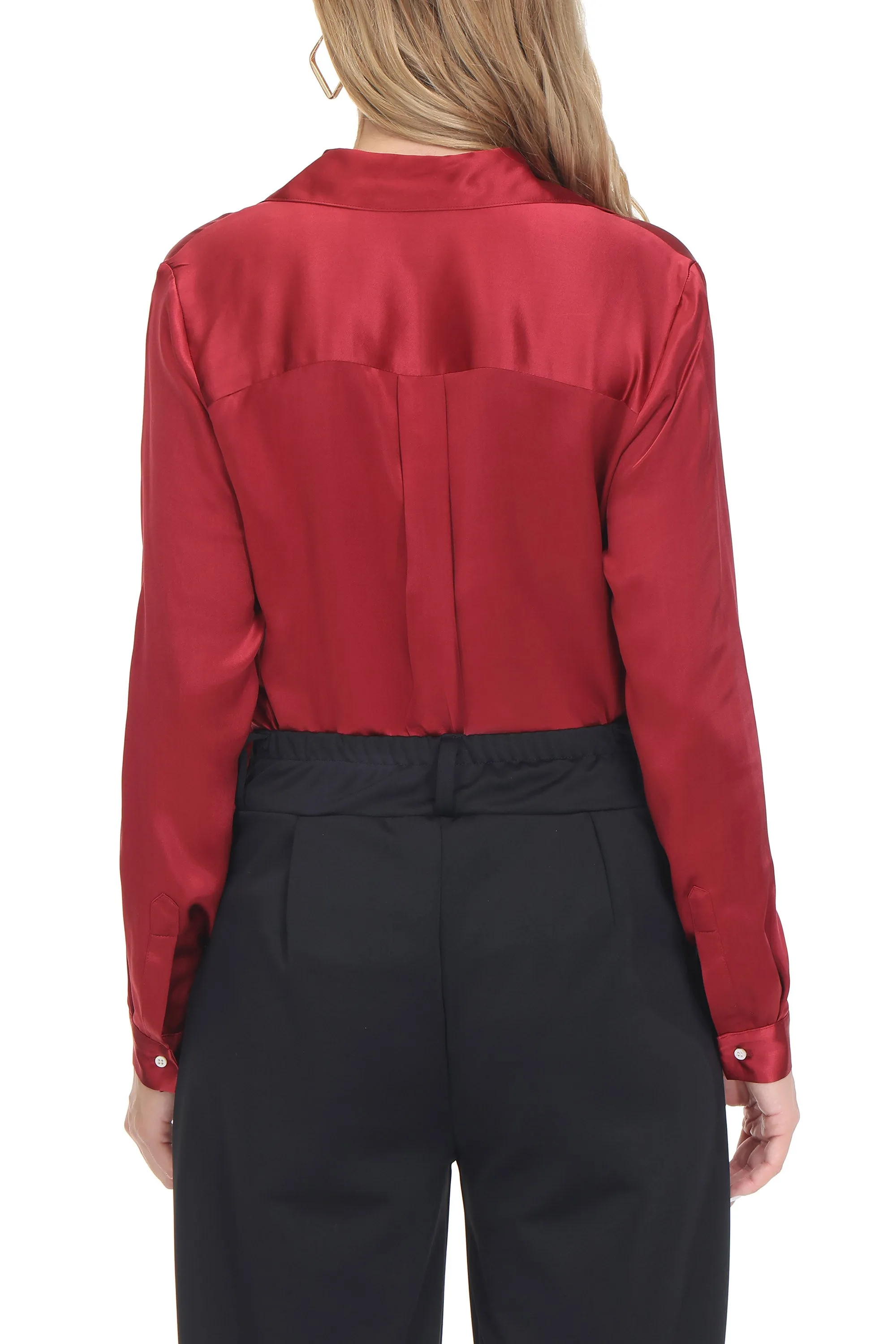Women's Silk Blouse 100% Silk Long Sleeves Shirt