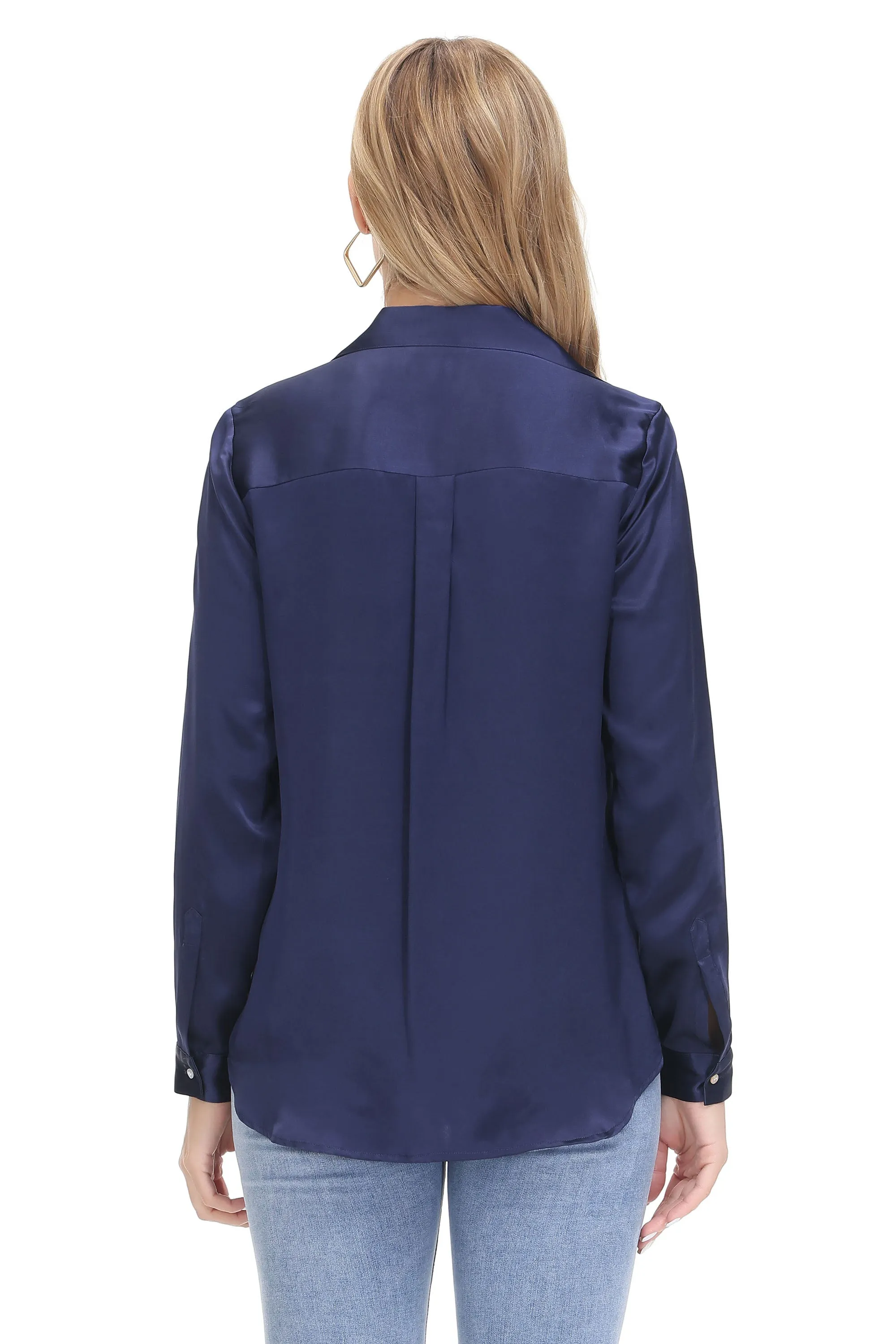 Women's Silk Blouse 100% Silk Long Sleeves Shirt