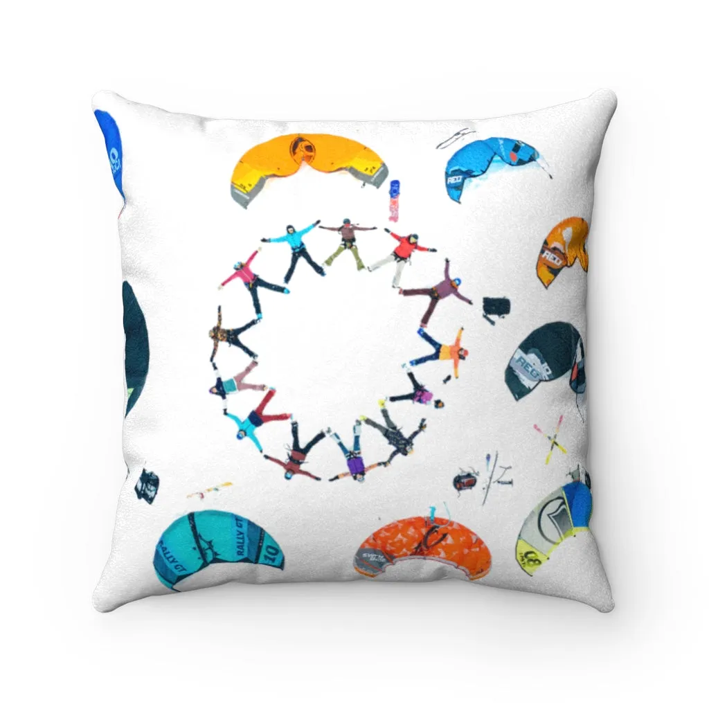 Women's Snowkite Event Faux Suede Square Pillow