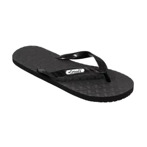 Women's Solid Black Strap Slippah