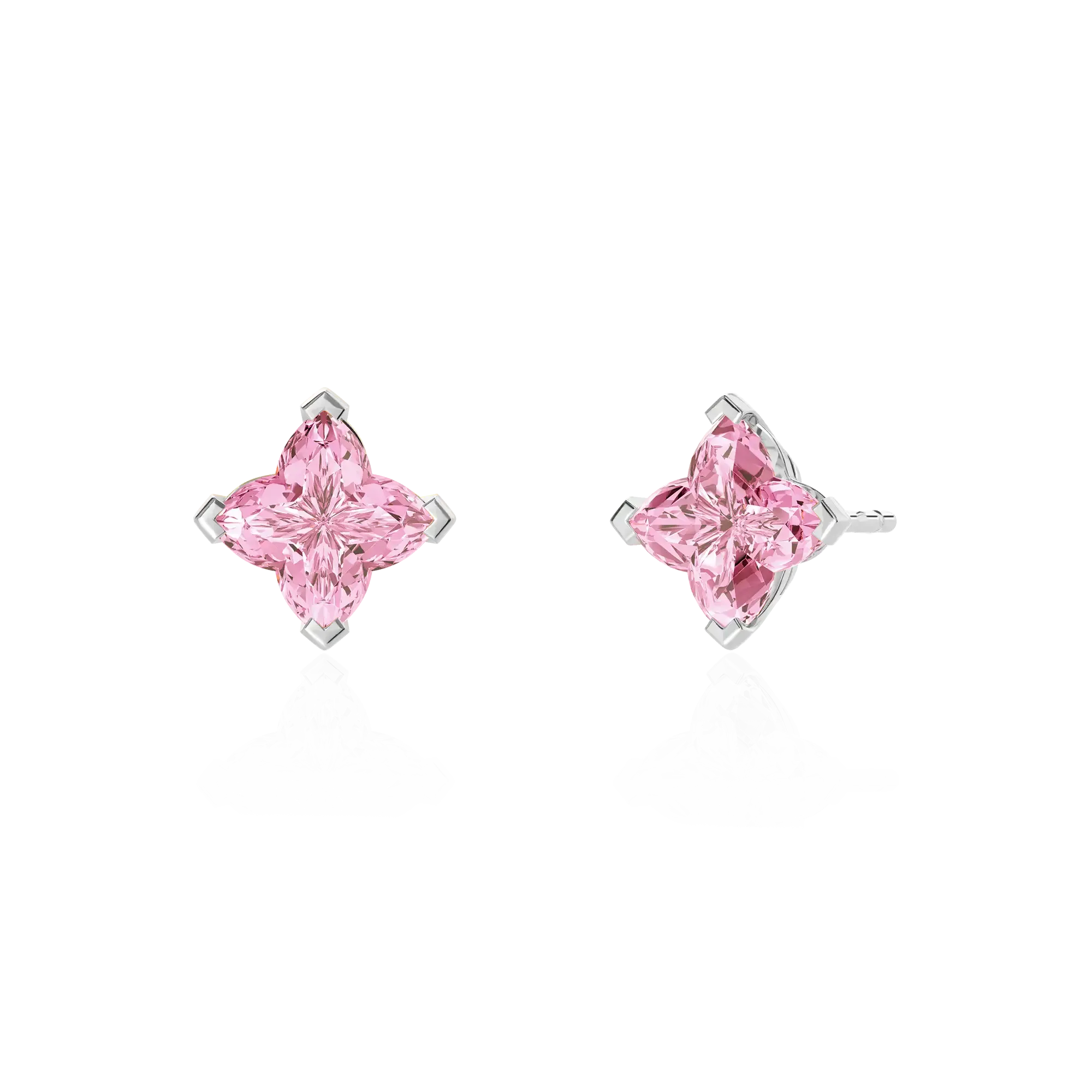 Women's Solid Clover Cut Stud Earrings - Pink