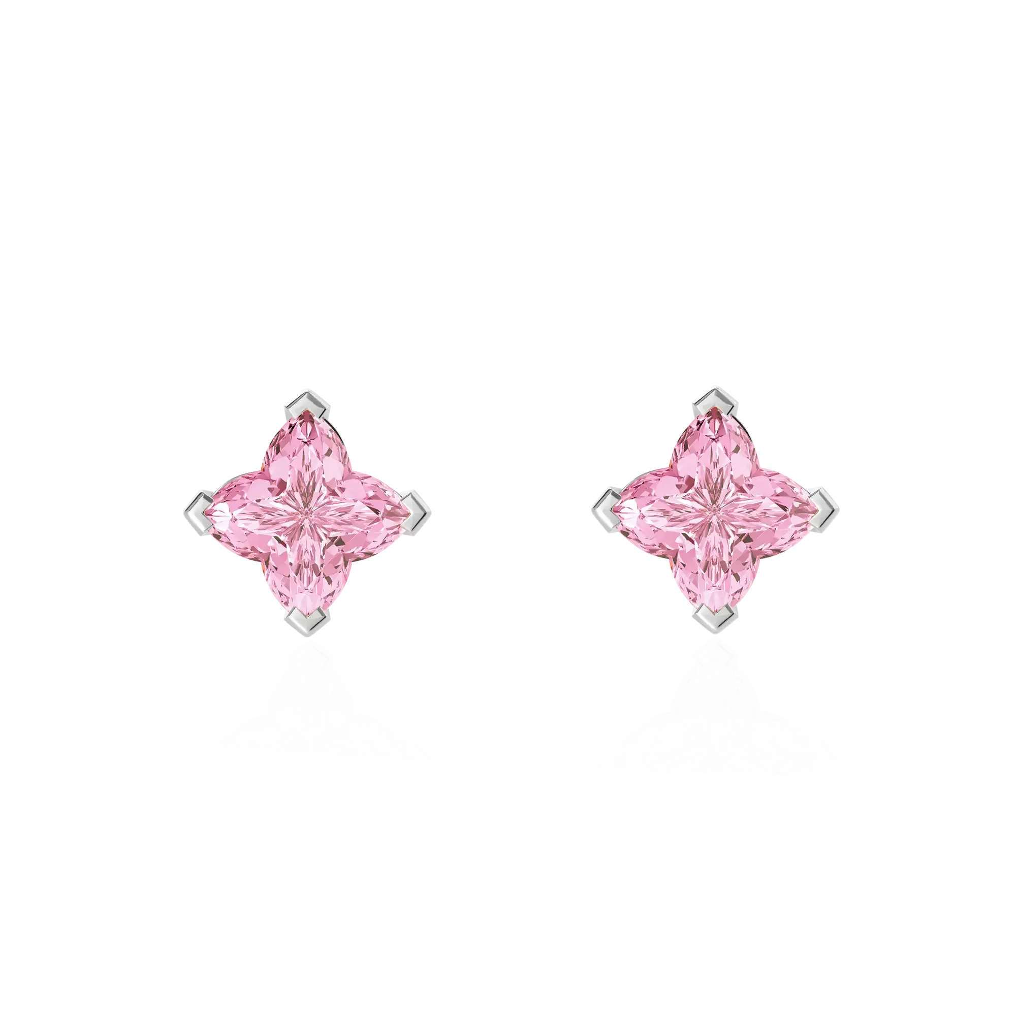 Women's Solid Clover Cut Stud Earrings - Pink