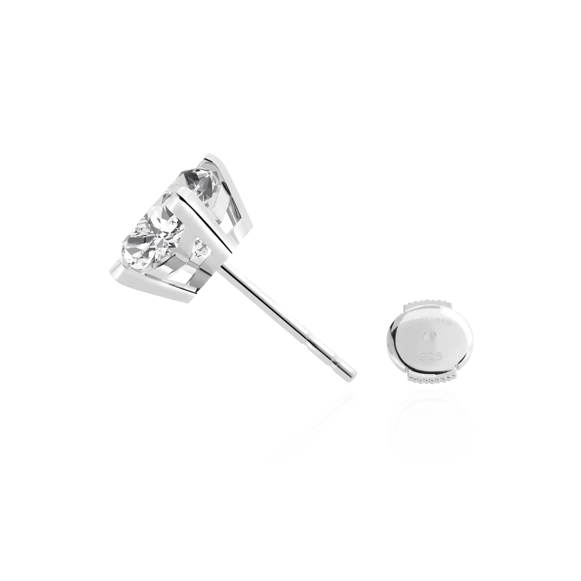 Women's Solid Clover Cut Stud Earrings - White