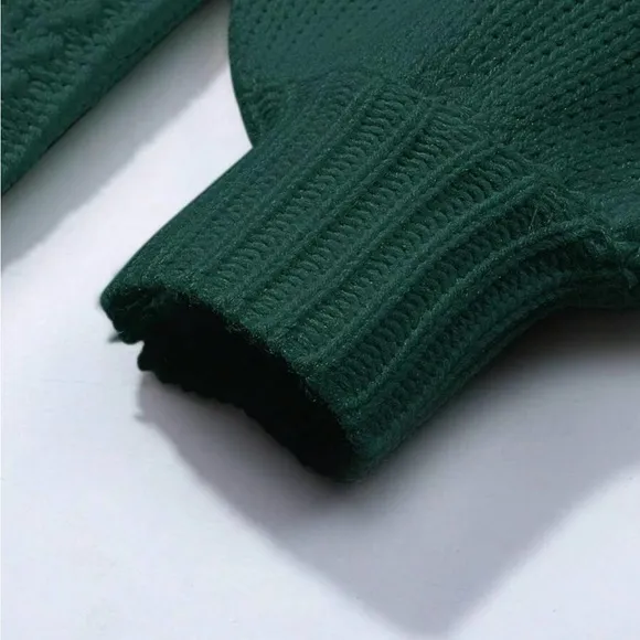 Women's Solid Green Long Sleeve Tie Front Sweater Cardigan NWT Size Medi…