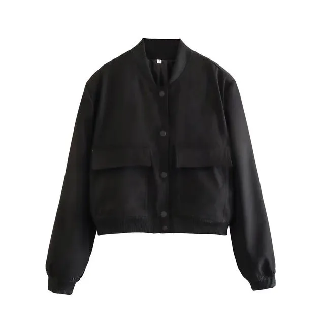 Women's Stylish Cropped Bomber Jacket