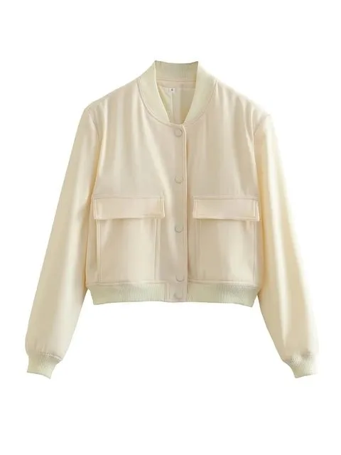 Women's Stylish Cropped Bomber Jacket