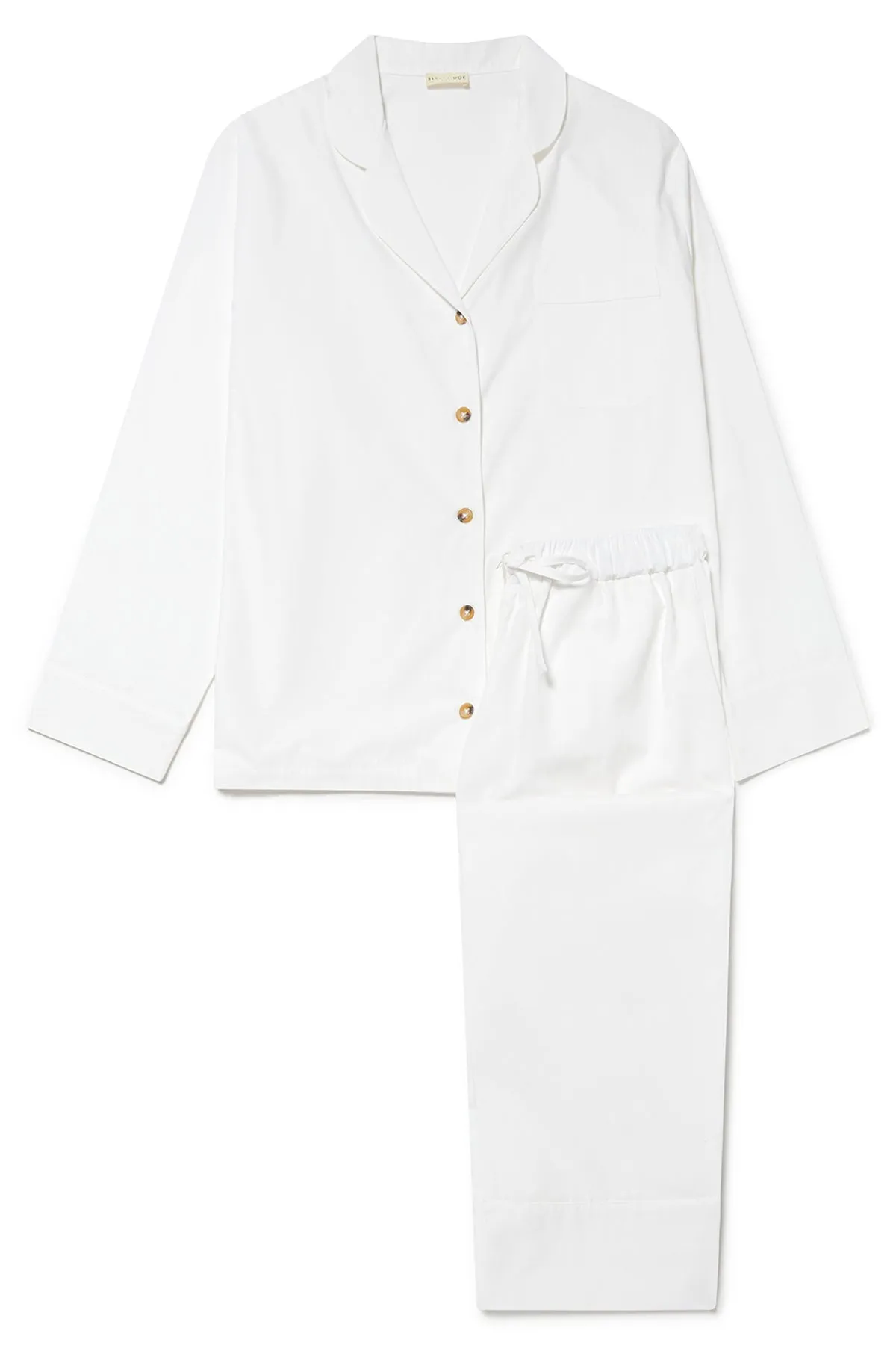 WOMENS TRADITIONAL PYJAMA SET | CLASSIC WHITE COTTON