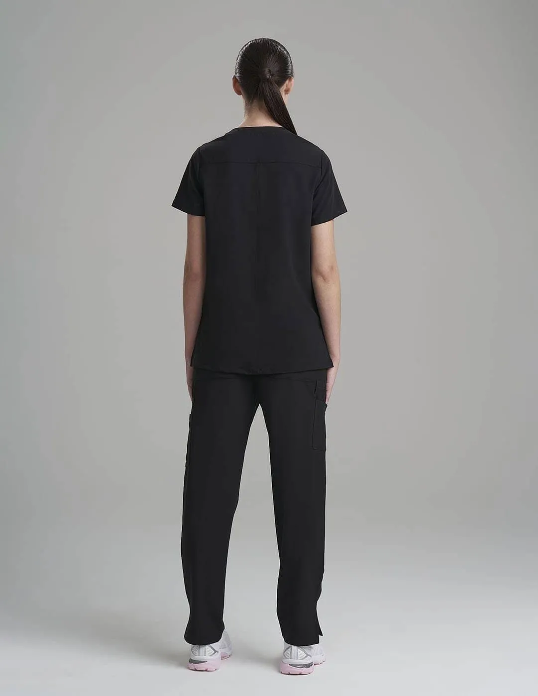 Womens Utility Scrub Top - Black